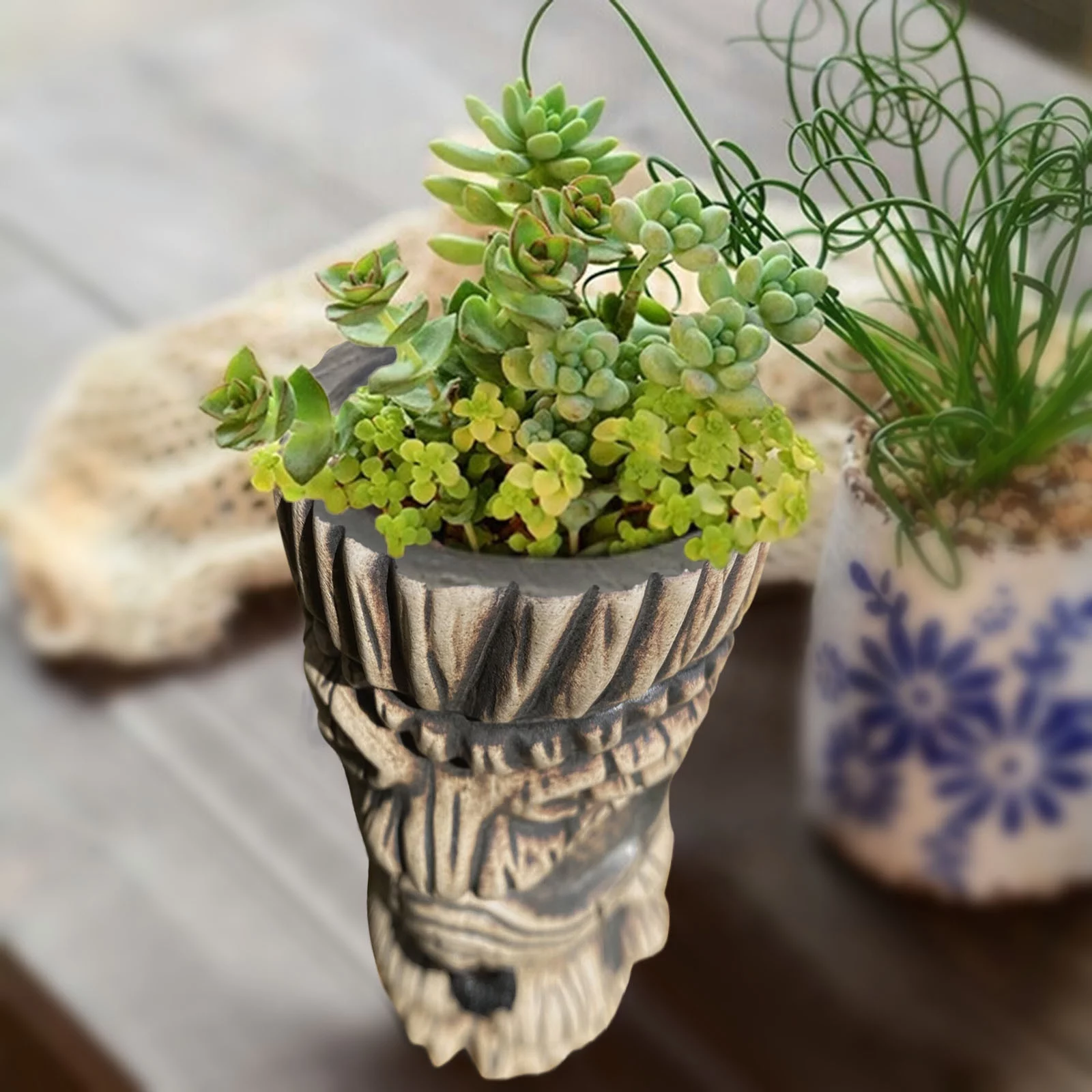 wanyng roman resin style synthetic character flowerpot lmitated shape patio lawn & garden