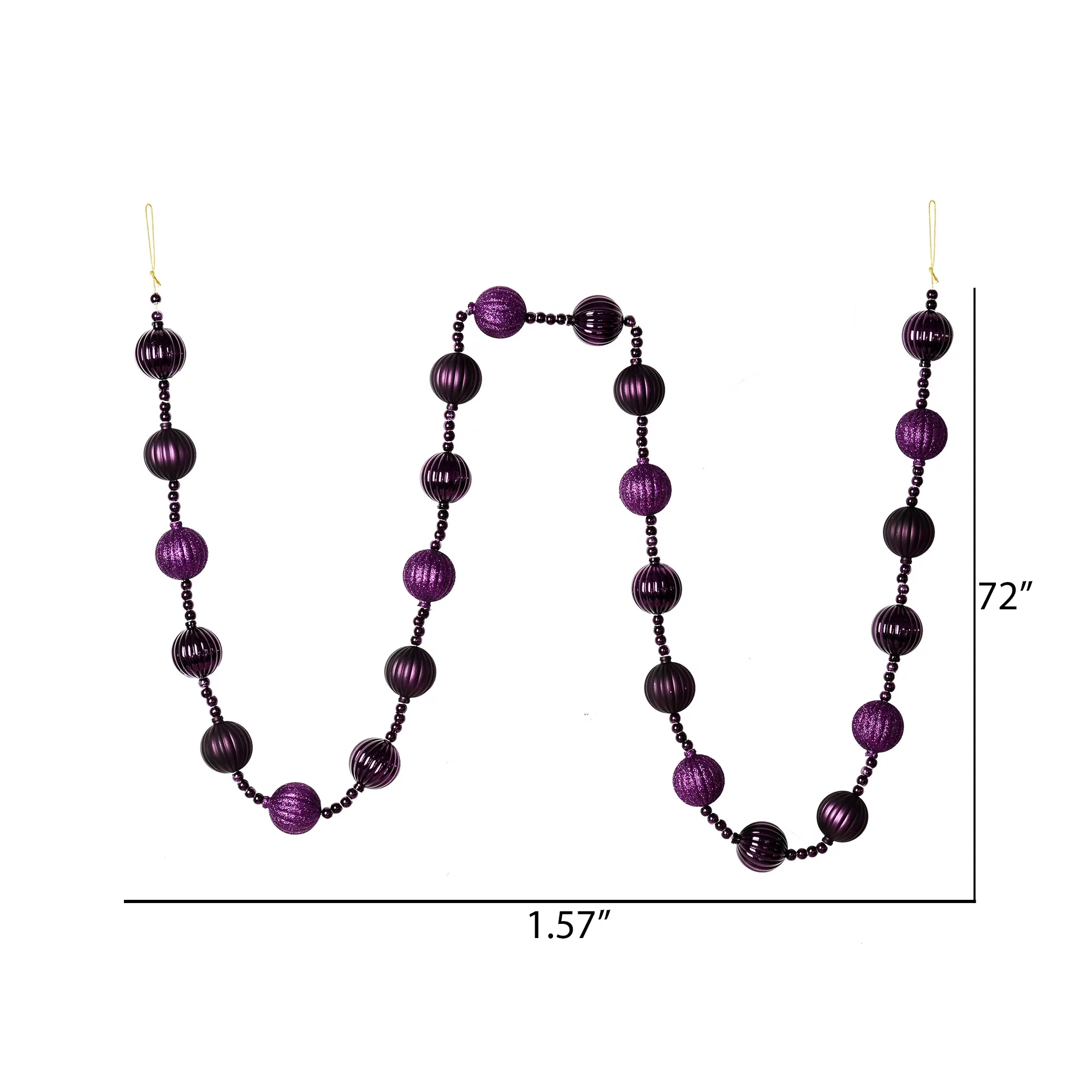 Vickerman 6' Lilac Stripe Ball Ornament Christmas Garland