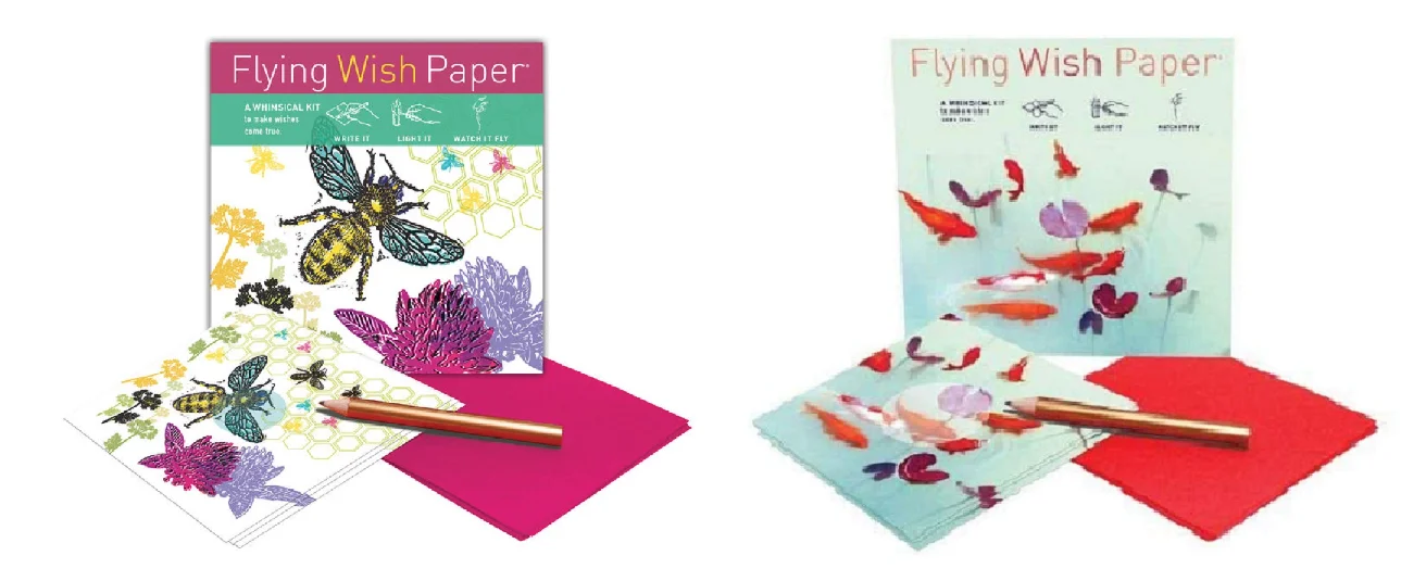 Flying Wish Paper Combo Pack - Koi Pond & Just Bee - Mini Kit Combo - 2 Mini Kits, 5