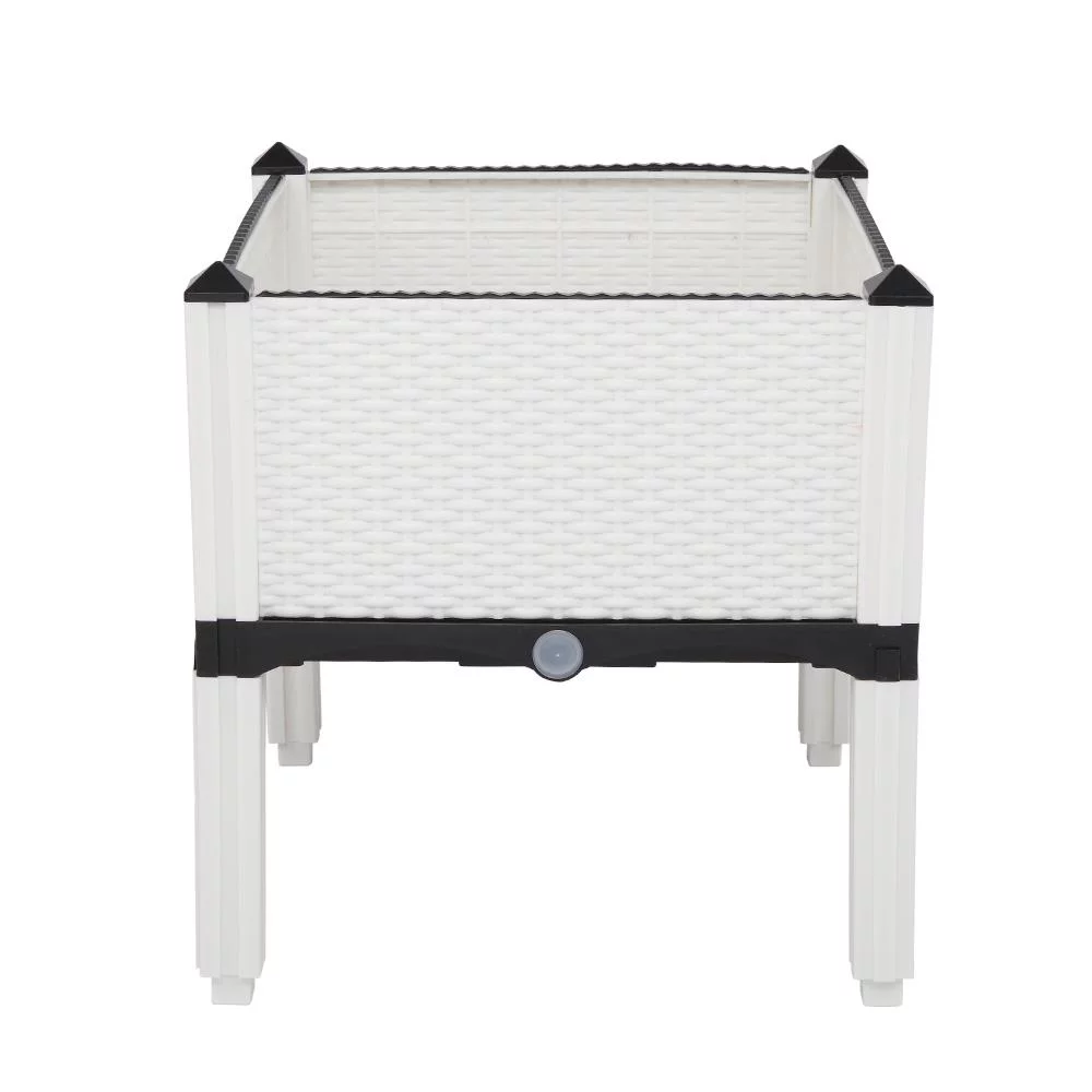 UBesGoo 2 Piece Raised Garden Bed Kit White Free Splicing Planter Box