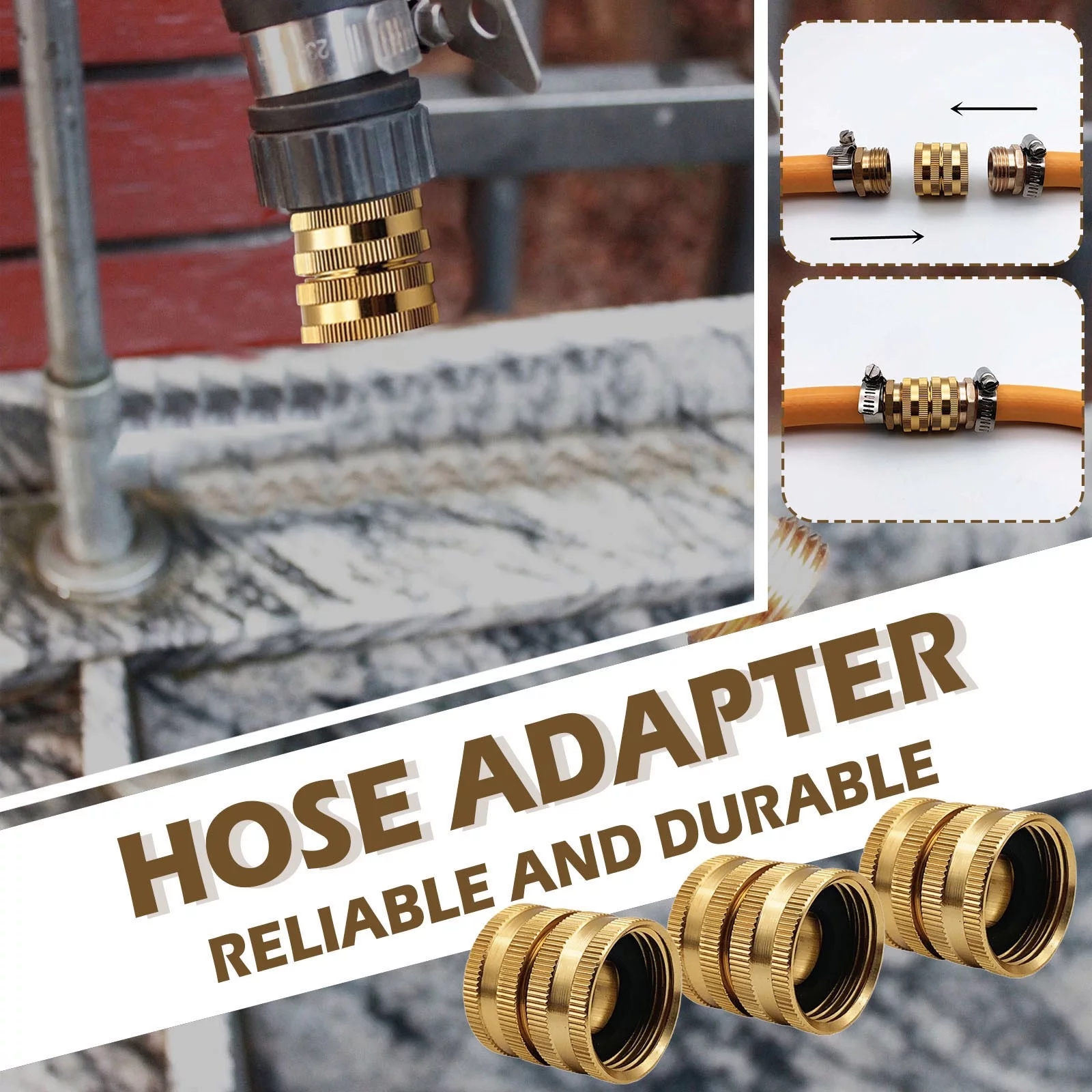 Pipe Male Water Connection To 3/4 Hose Joint Male Garden Two Way Garden Female Patio Lawn & Garden