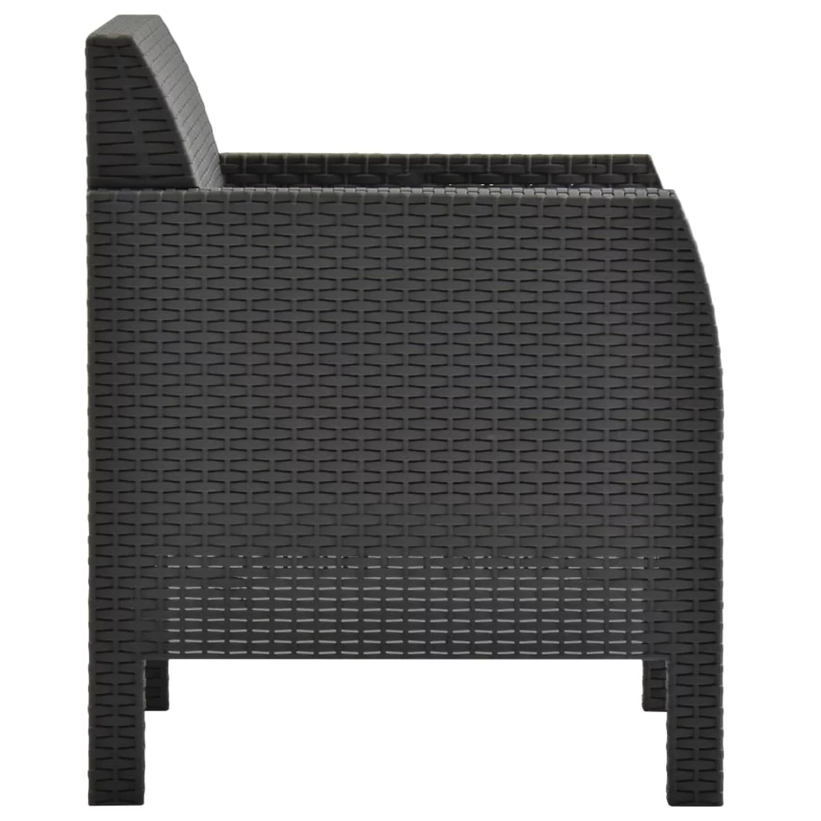 Tomshoo Patio Chair with Cushion Rattan Anthracite