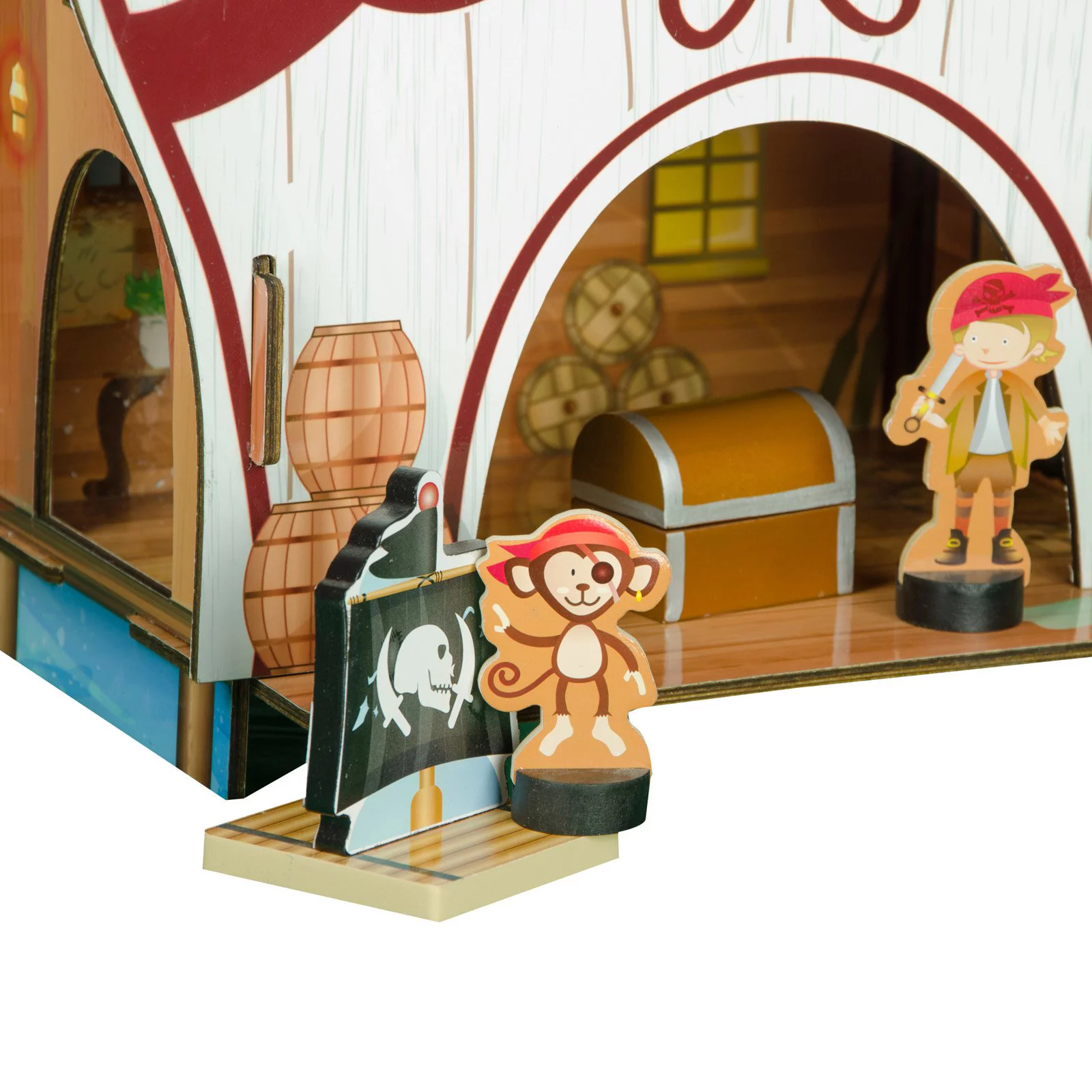 Teamson Kids - Neverland Pirate Ship Playset - Brown