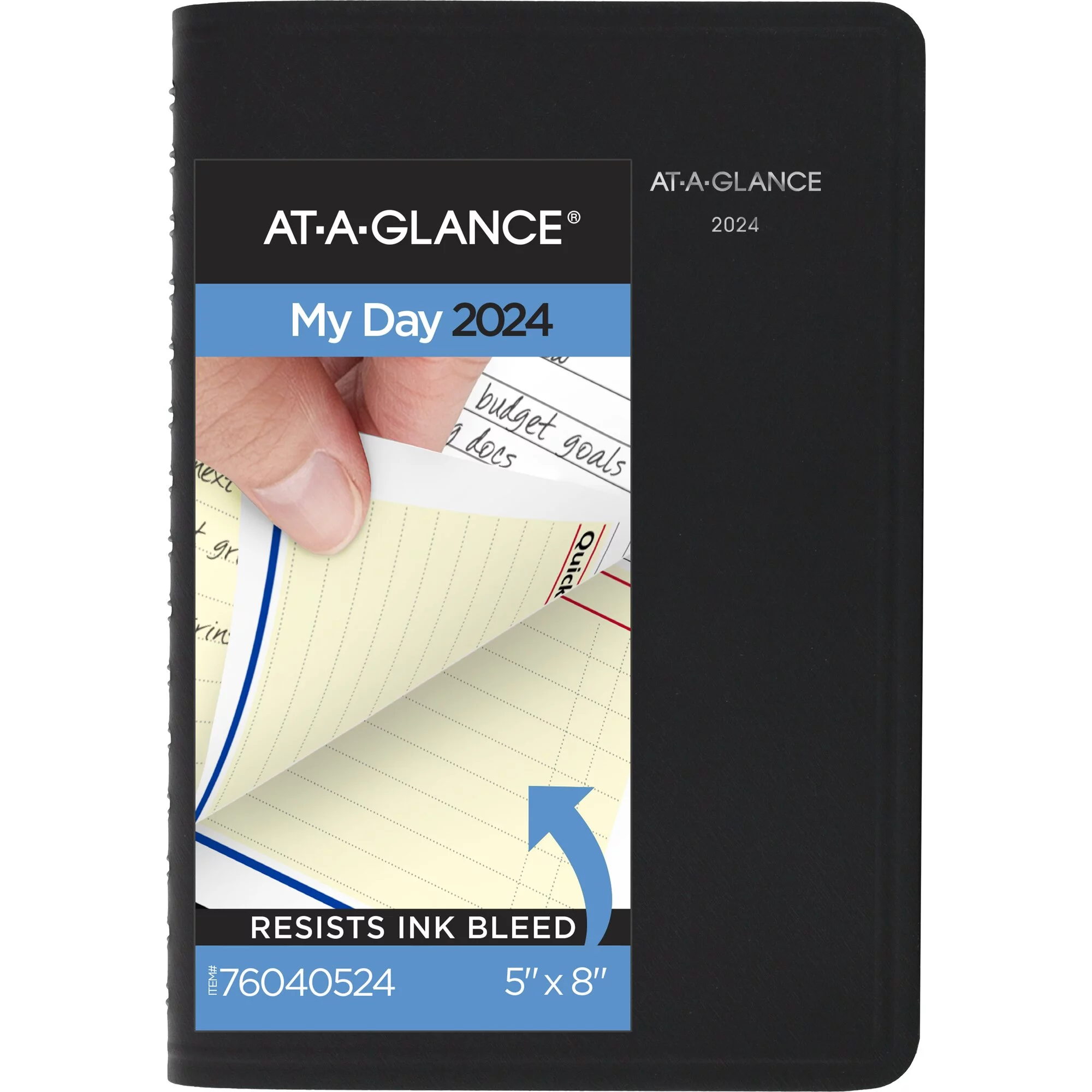 AT-A-GLANCE QuickNotes 2024 Daily Monthly Appointment Book Planner Black Small 5