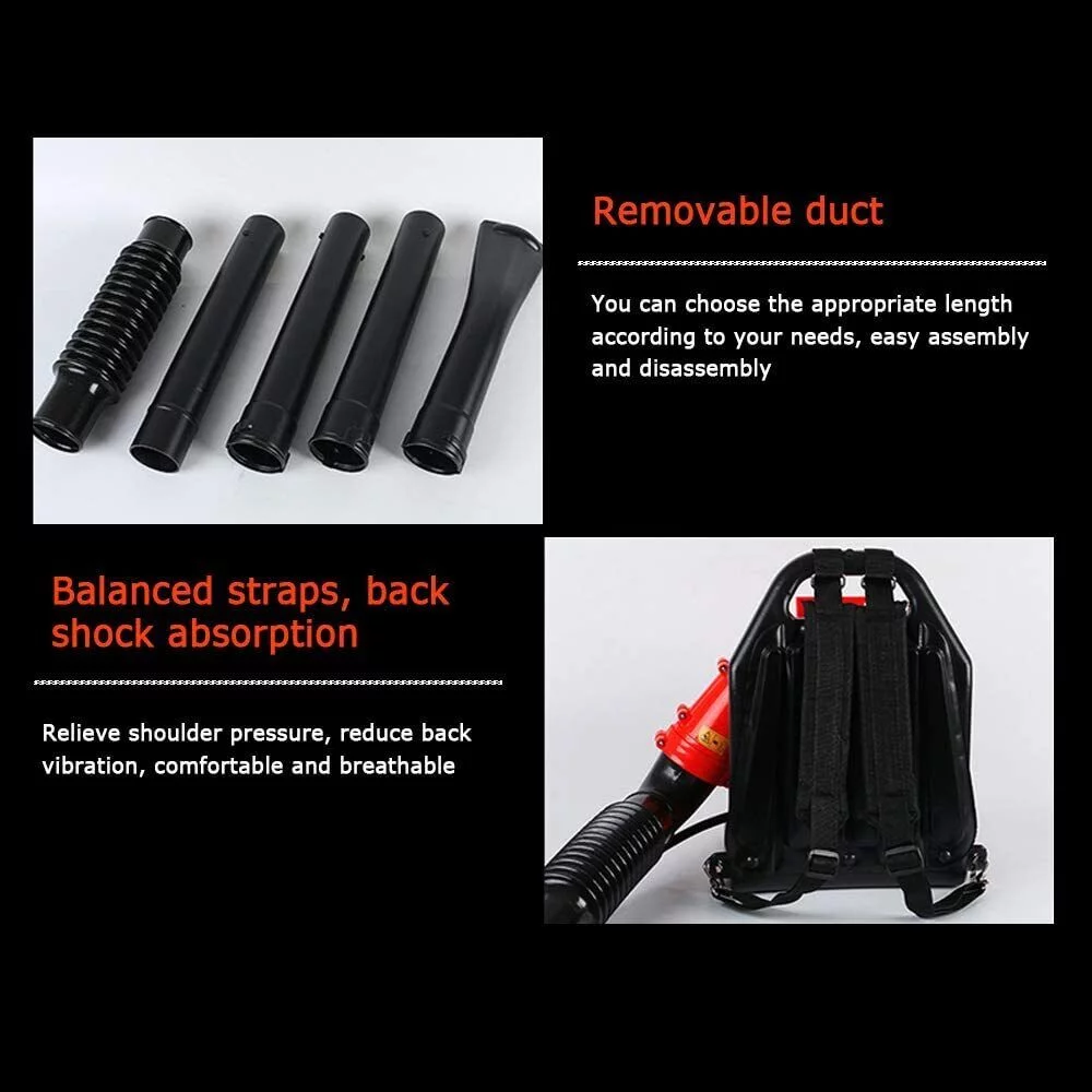 42.7cc 2 Stroke Commercial Gas Powered Grass Lawn Blower Backpack Leaf Blowing Machine