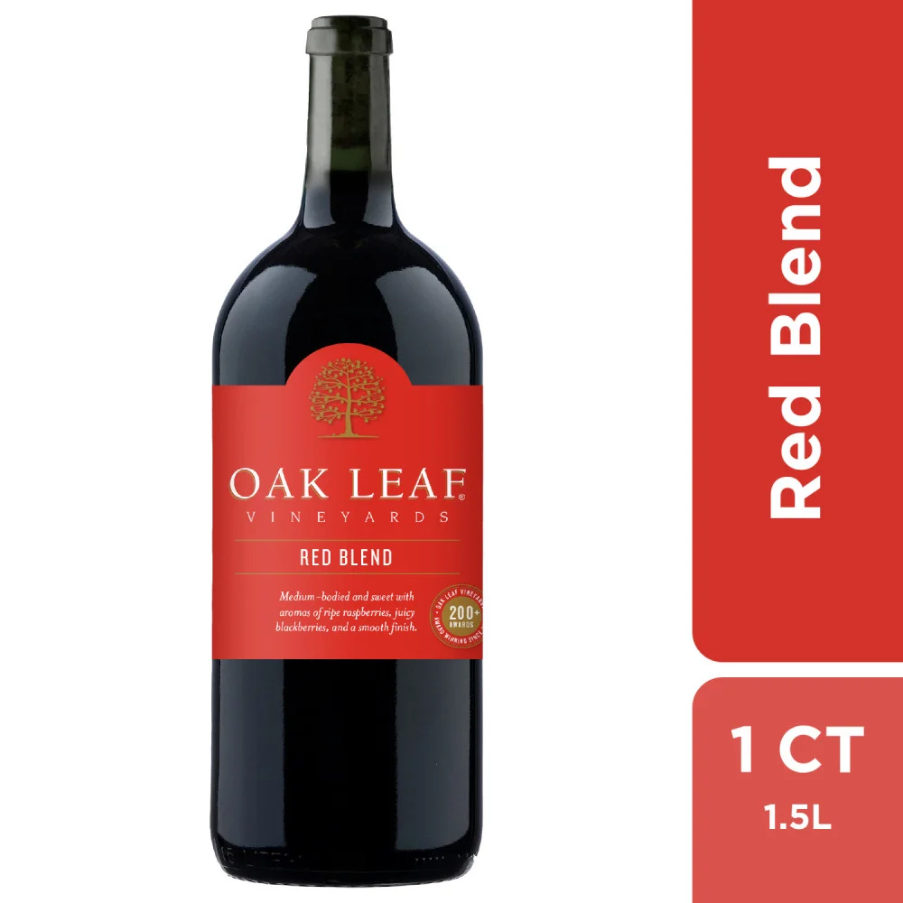 Oak Leaf Vineyards Red Blend, 1.5 L Bottle, 9% ABV