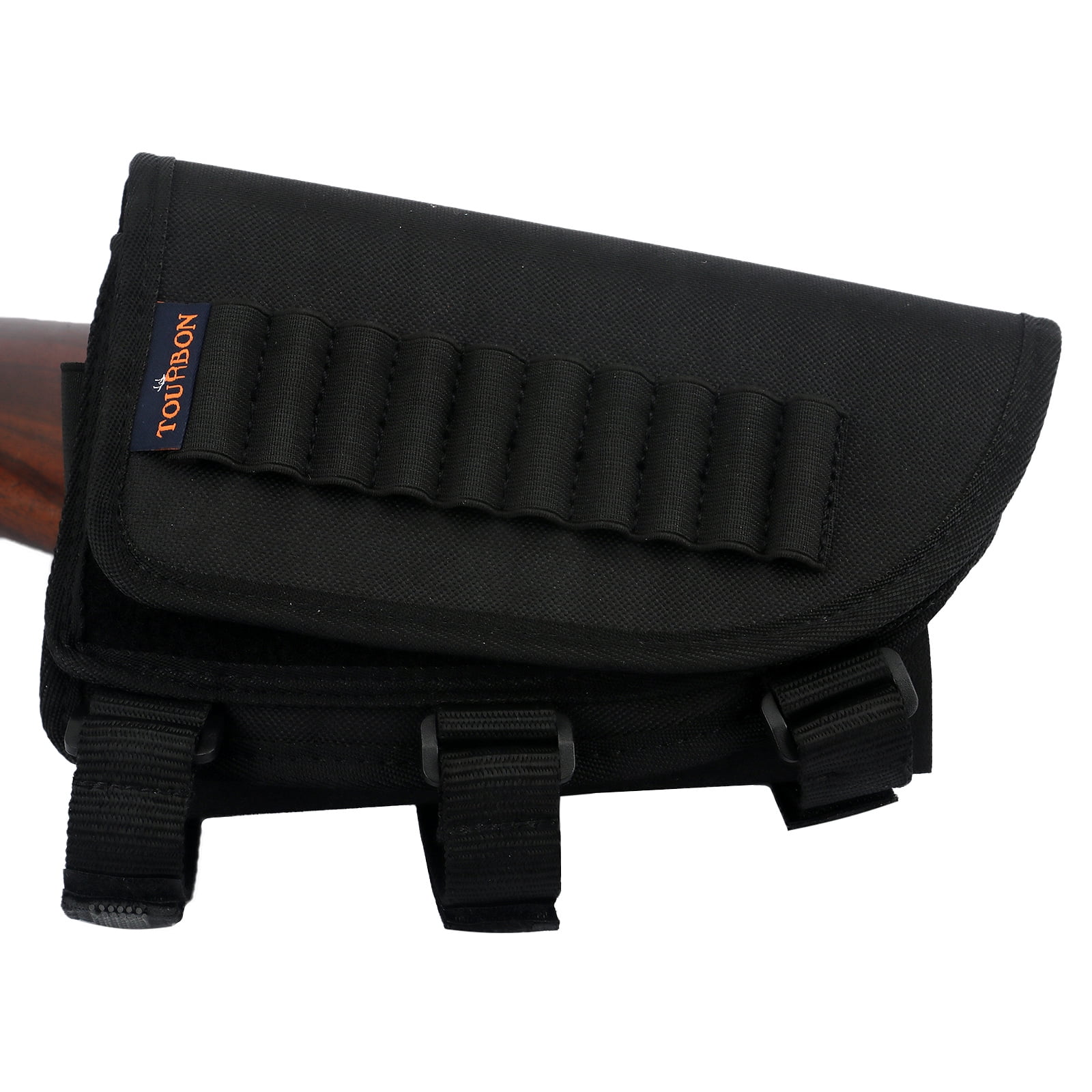 TOURBON Rifle Cheek Weld Riser Rest Comb Raiser with Ammo Holder Shooting Nylon Neoprene-Green/Black