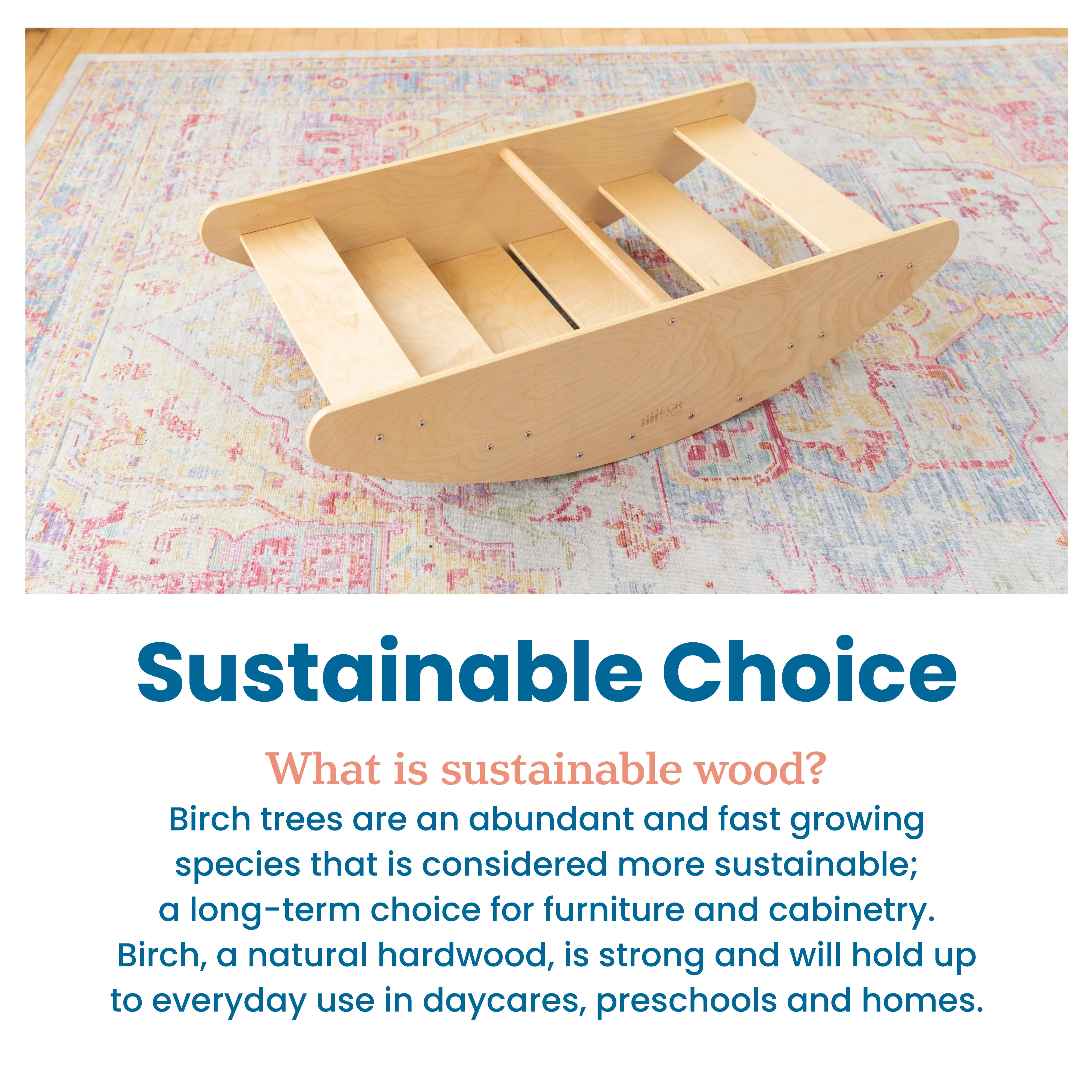 ECR4Kids Rocking Boat and Steps, Play Center, Natural