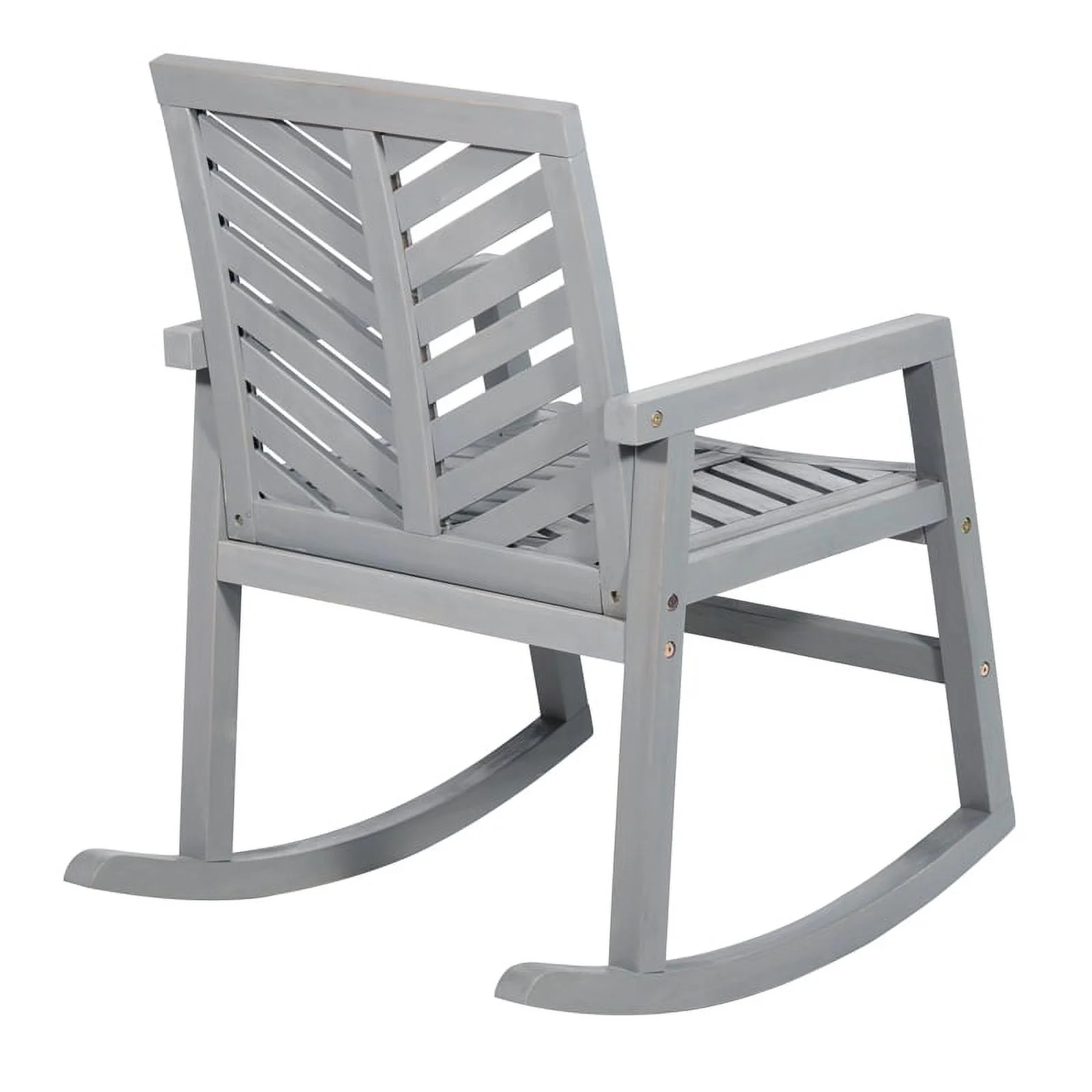 Home Square 3 Piece Patio Set with 2 Rocking Chairs and End Table in Gray Wash