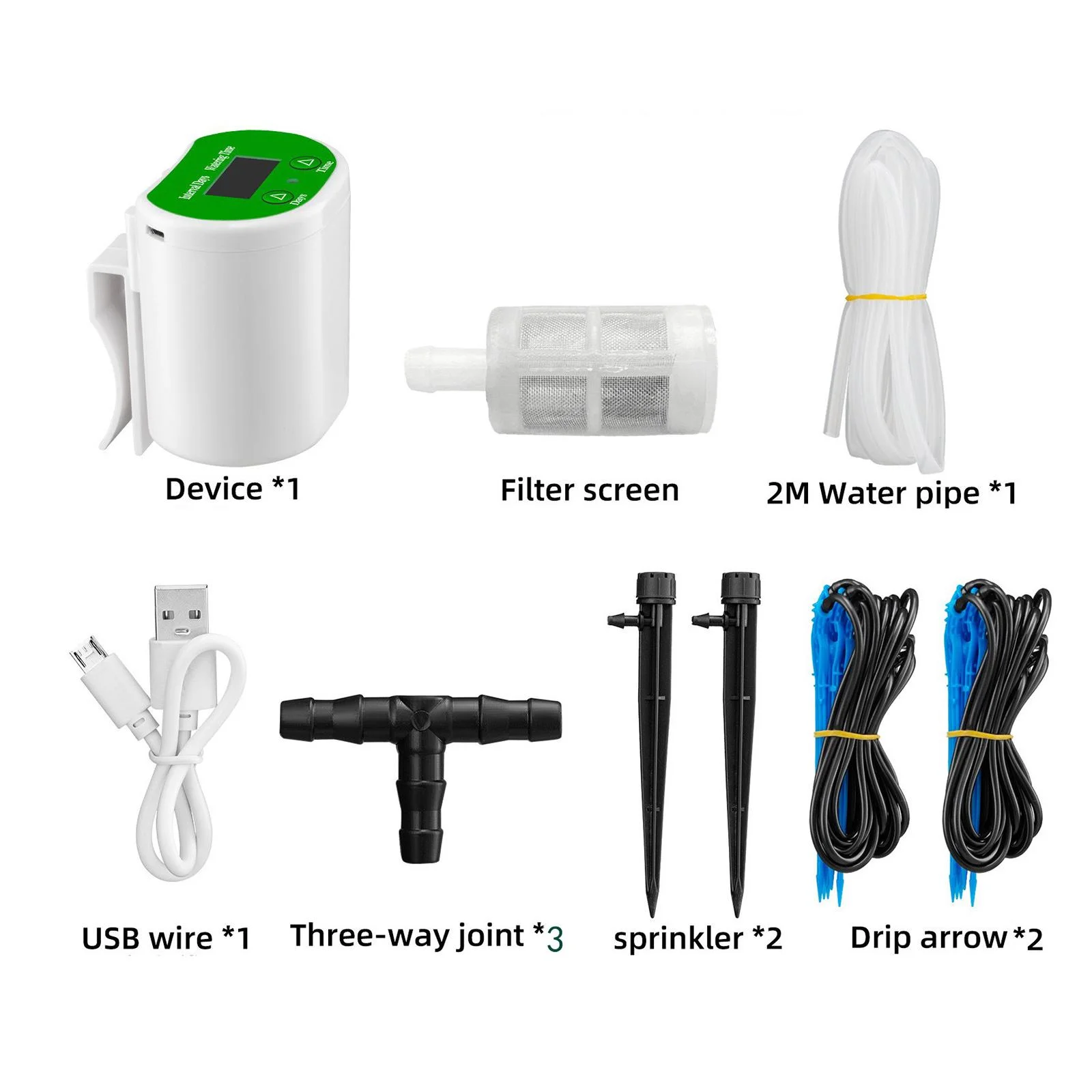 Plant Automatic Watering System Device Garden Sprinkler Adjustable USB Rechargeable Gardening Irrigation System for Lawn Yard , C