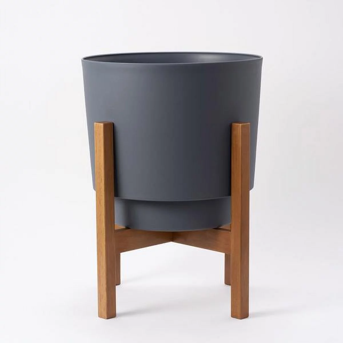 1 PC Bloem Hopson 12 in. H X 10 in. W X 10 in. D Metal/Plastic Modern Planter Charcoal