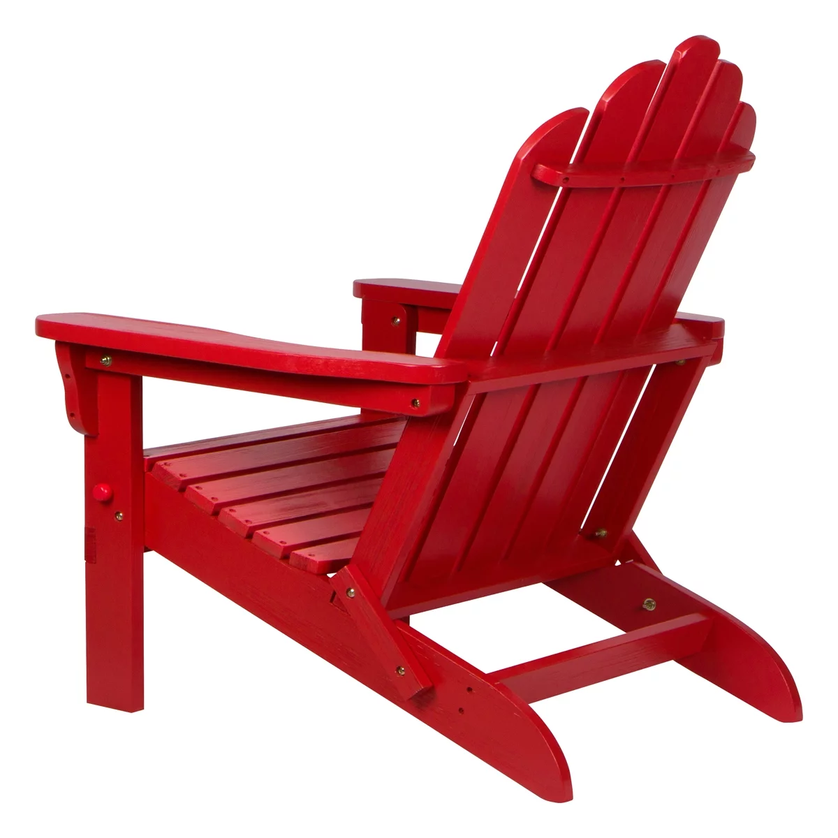 Shine Company Marina II Solid Wood Adirondack Folding Chair, Chili Red