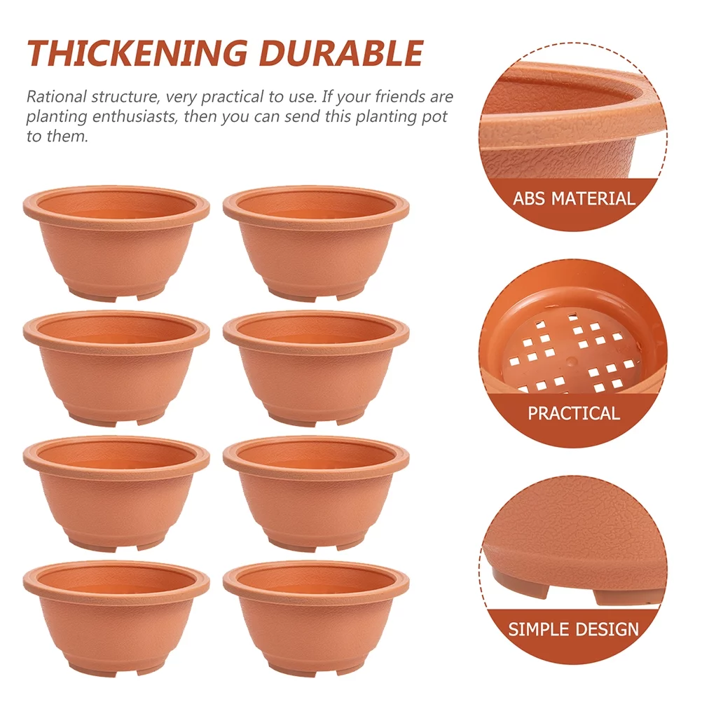 Gongxipen 8pcs Gardening Flower Pot Flower Planter Garden Plant Pot Plastic Plant Pots