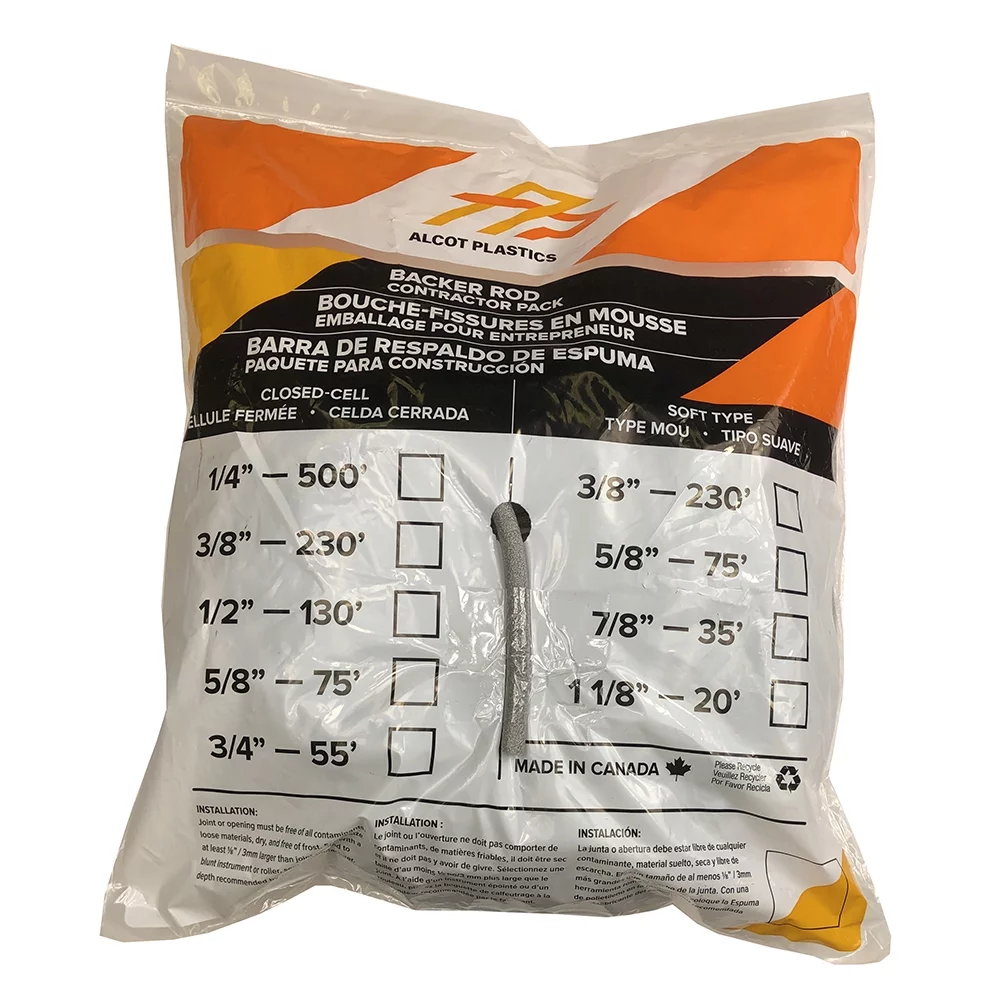 3/8 Inch x 230 Feet Backer Rod For Gaps & Joints