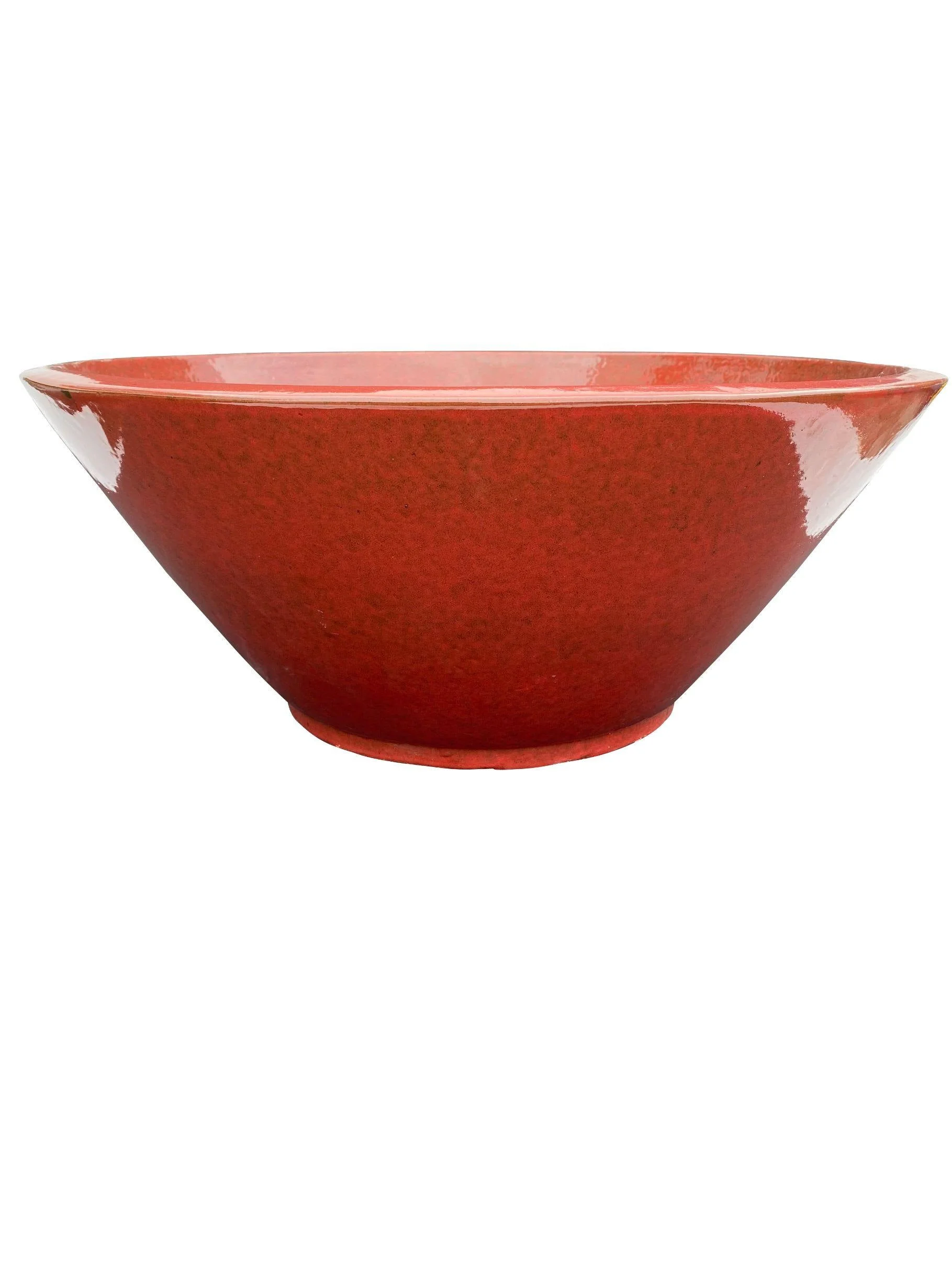 Low-Profile Planter Bowl in Red - Perfect for Succulents, Herbs, and Flowers - Various Sizes