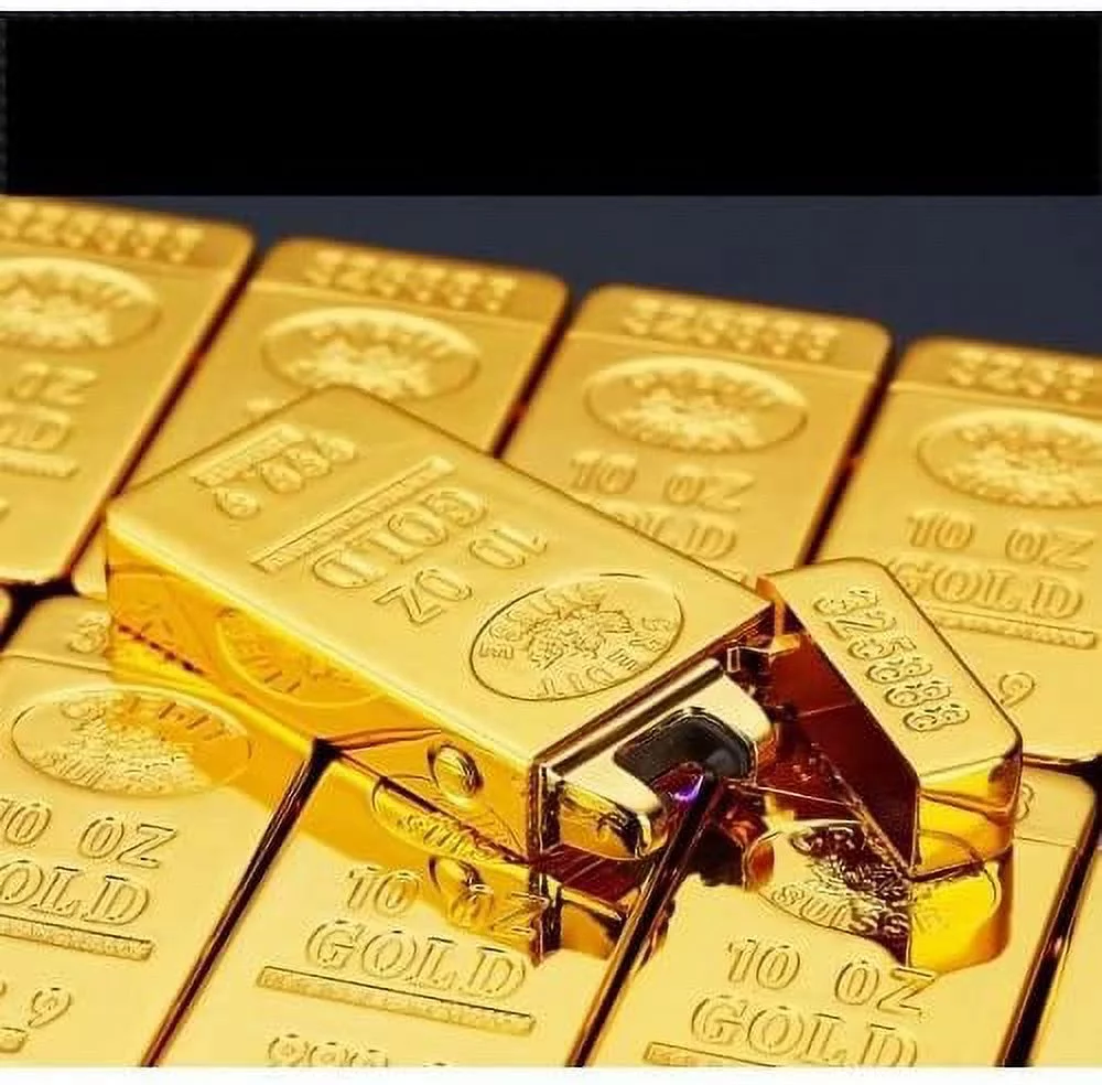 Arc USB Electronic Rechargeable Battery Windproof Gold Bar Shaped Cigar Cigarette Lighter - Gold