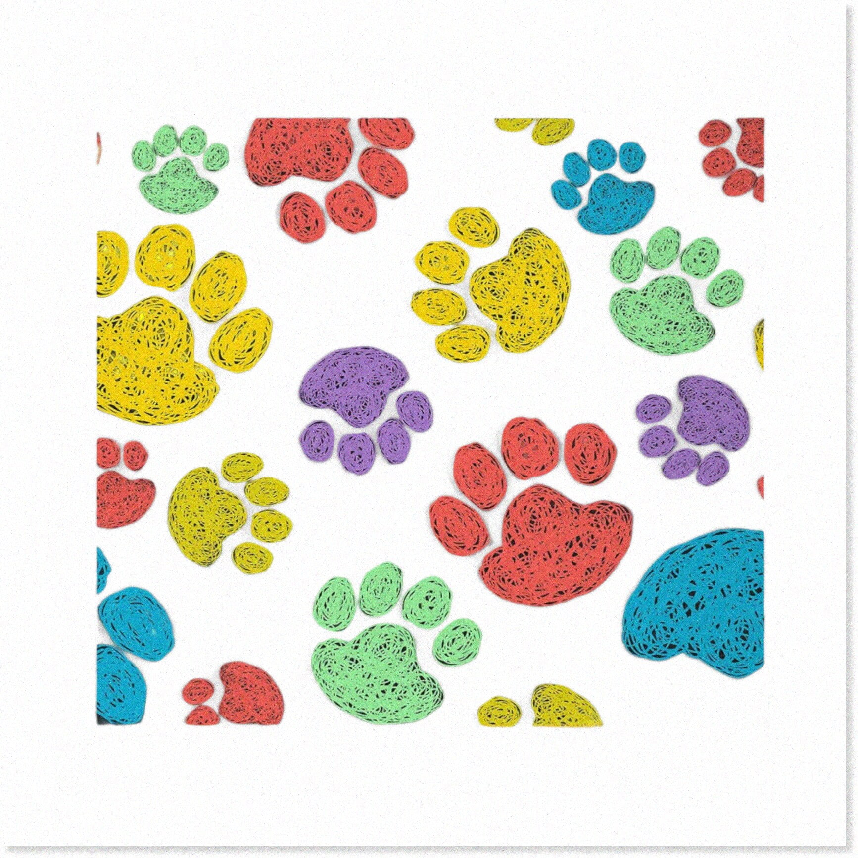 Pawfectly Drawn DoodlePrint: Vibrant Chair Upholstery Fabric - DIY Delight for Home Projects! Weatherproof Outdoor Fabric - 5 Yards of Blissful Blue.