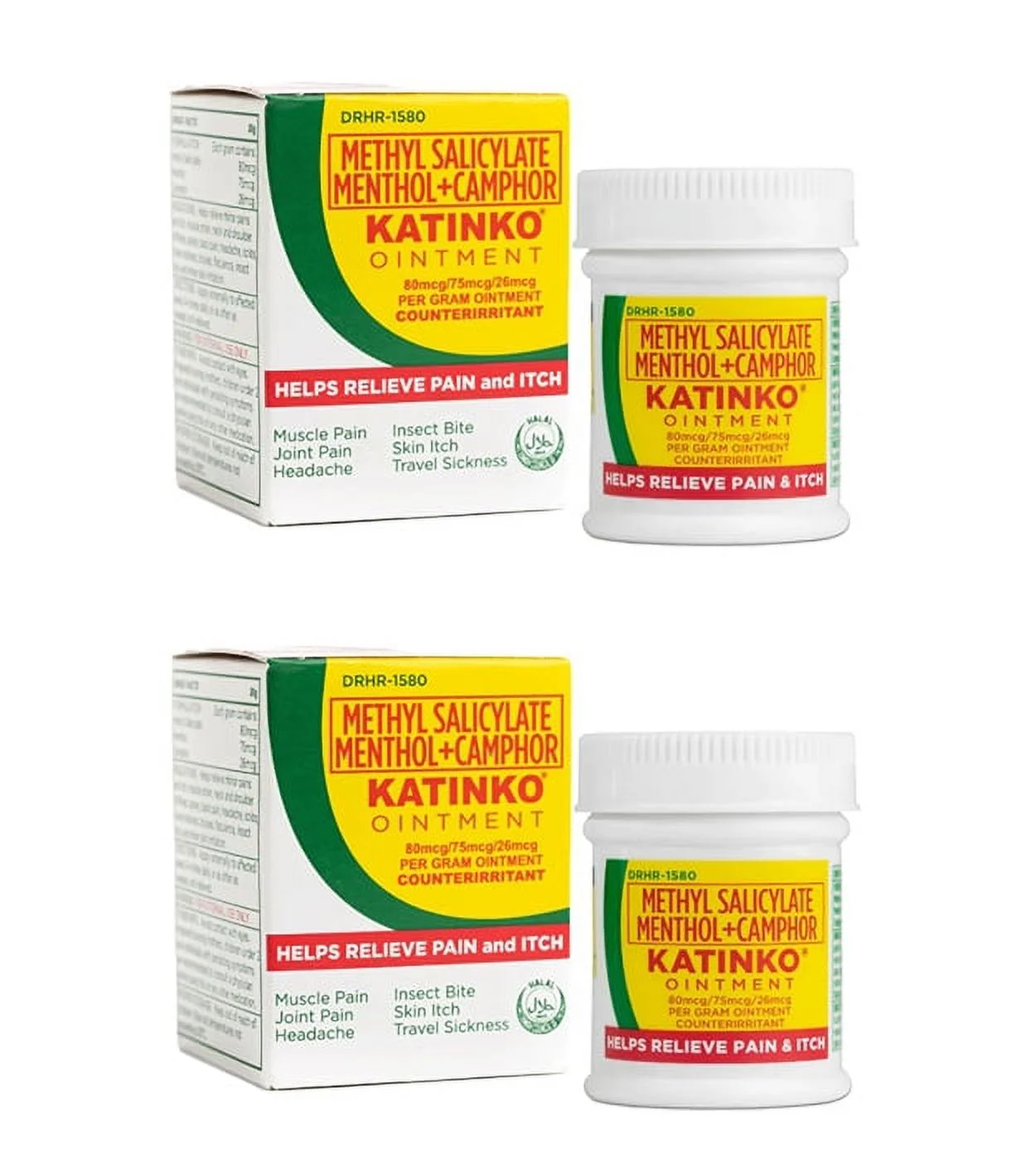KATINKO Camphor + Menthol + Methyl Salicylate Ointment 30g - 2 JARS