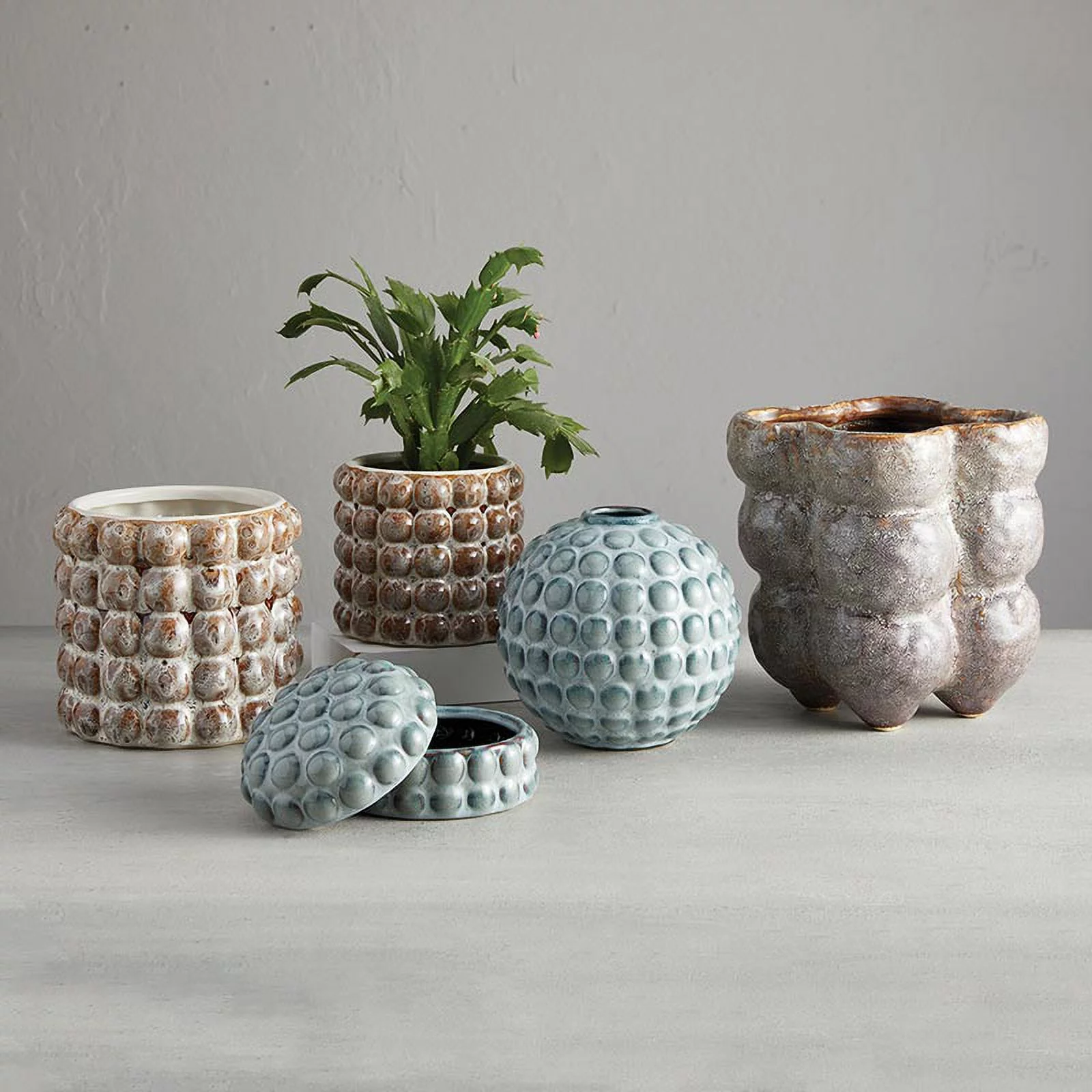 47th & Main DMR565 Faded Brown Bubble Pot - Small