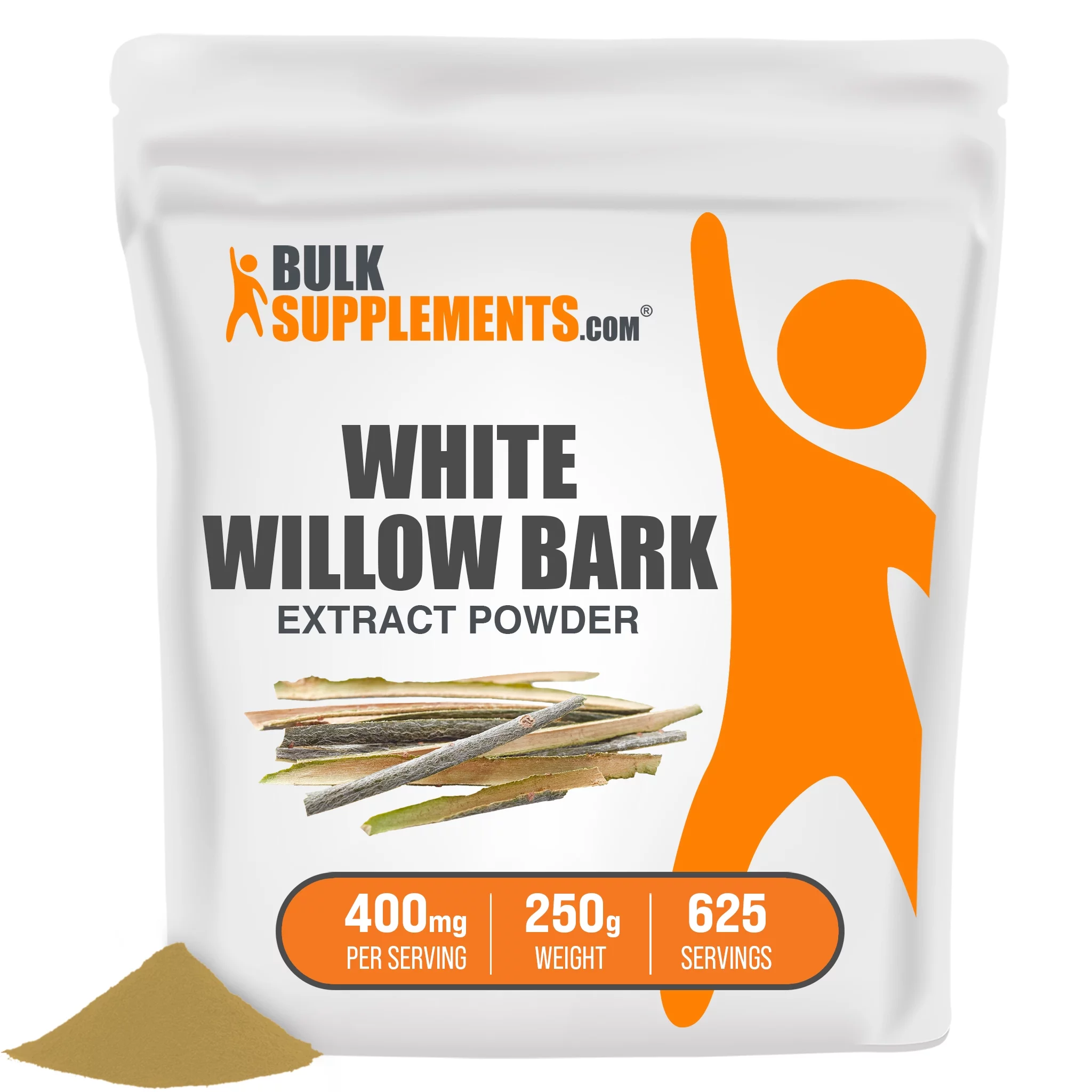BulkSupplements.com White Willow Bark Extract Powder, 400mg - Heart, Immune & Skin Support Supplement (250G - 625 Servings)