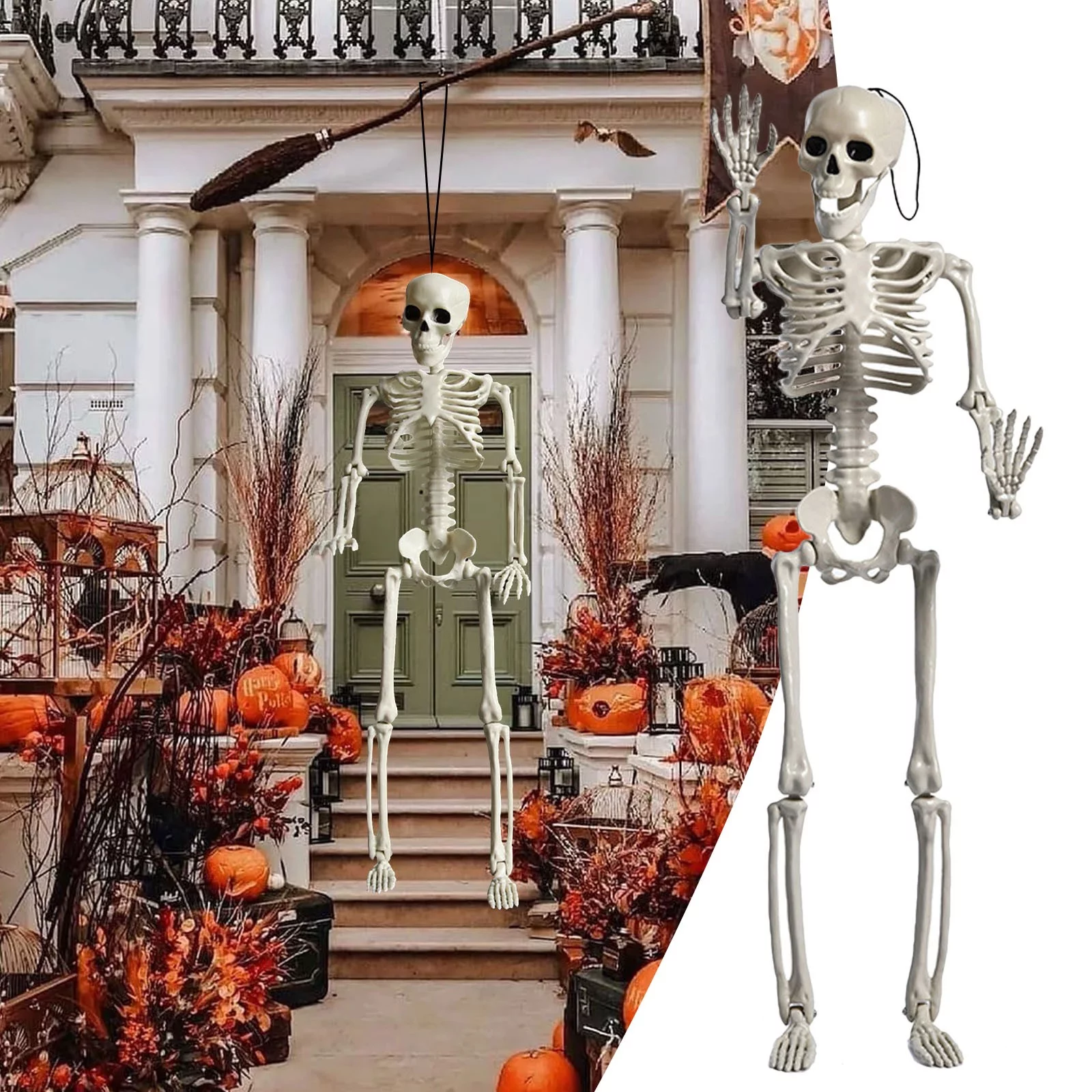 iju7gthy Folding Chairs Camping 5 Pack 4th of July Party Experience Bone Terrifying Thrills with This 60Cm Plastic Skeleton for Spooktacular Halloween and Hauntingly Terrifying Atmosphere .