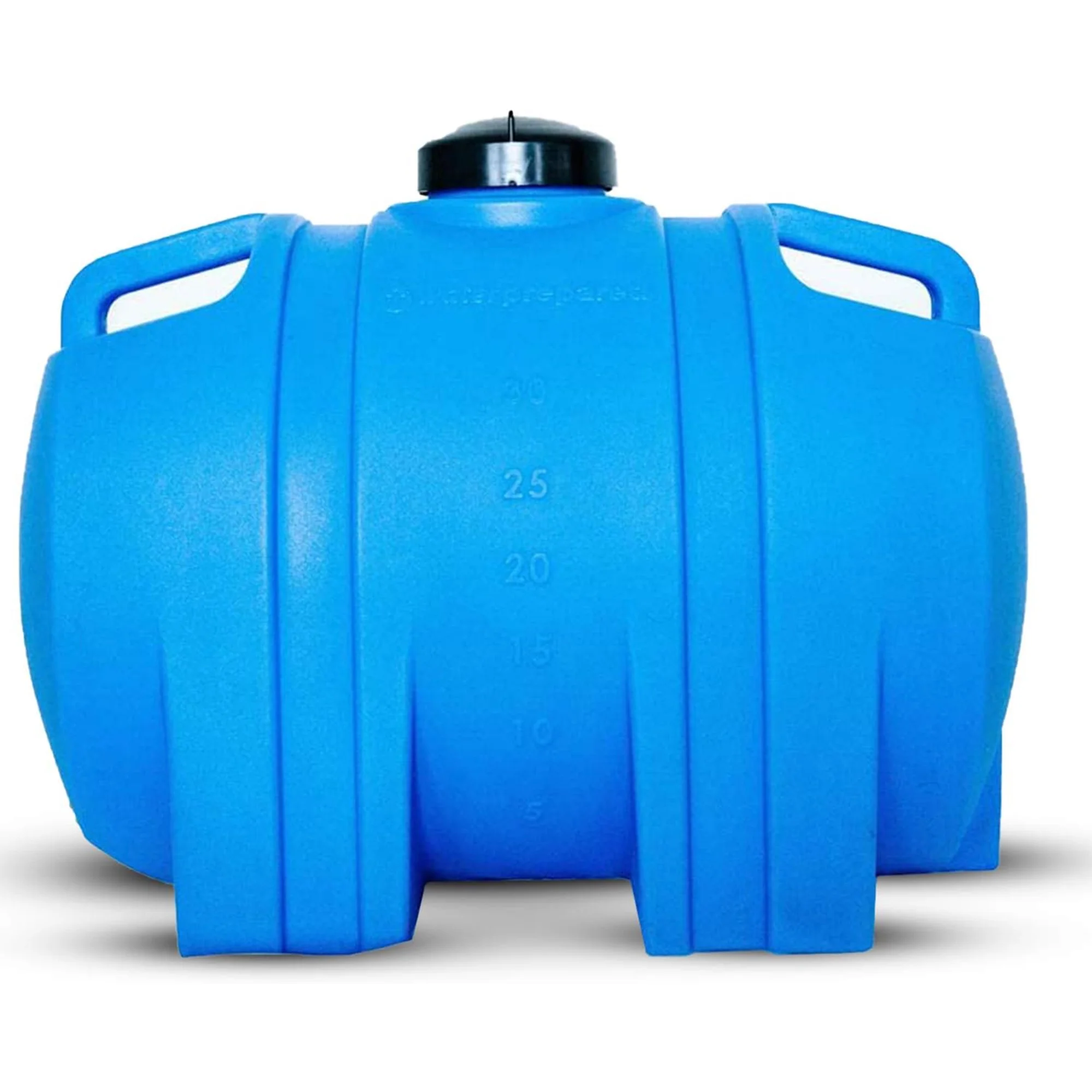 WaterPrepared 35 Gallon Utility Water Tank with Large Cap, Blue (2 Pack)