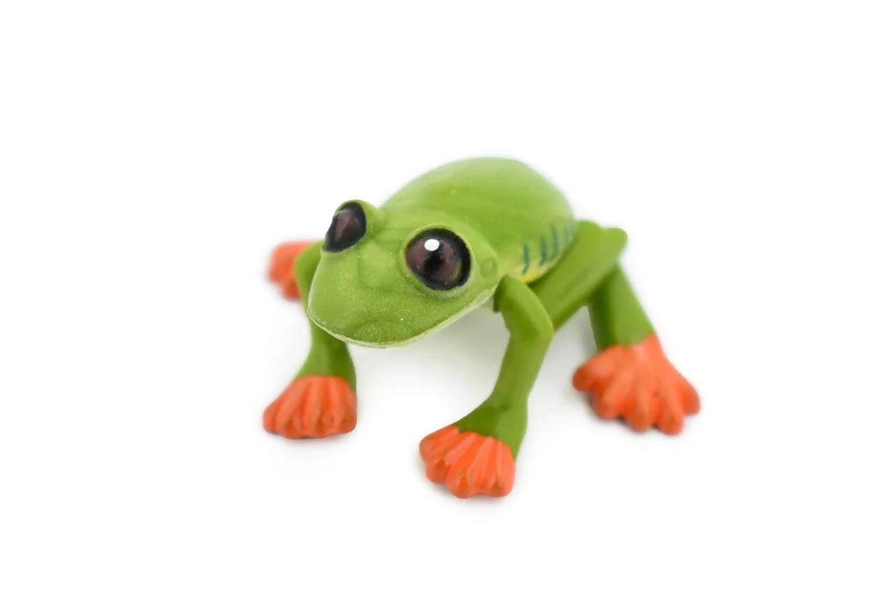 Orange Toed Frog Adjustable Posable Plastic Toy Realistic Rainforest Figure Model Replica Kids Educational Gift 2