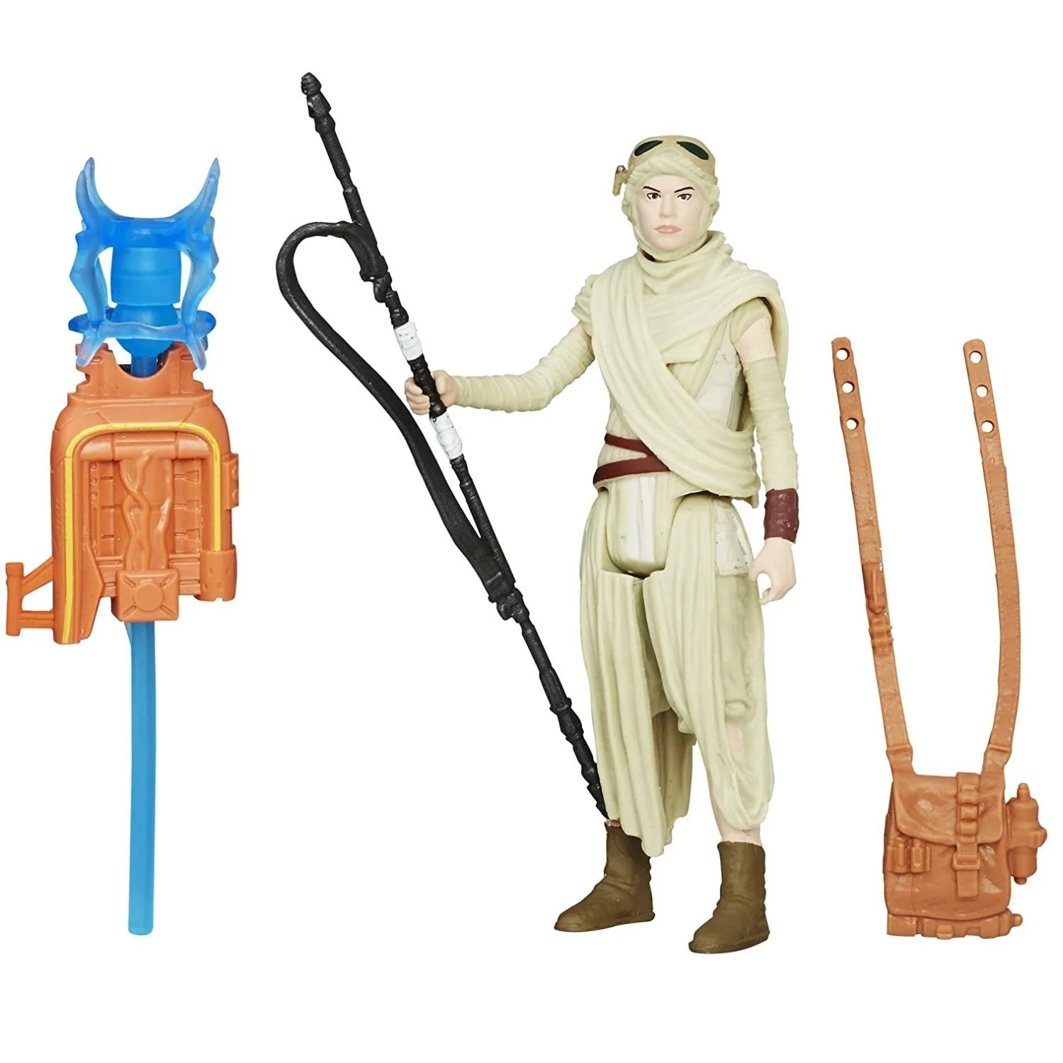 Star Wars Universe Rey Action Figure Toy for Kids Ages 4 and Up & CUSTOM Storage Carrier