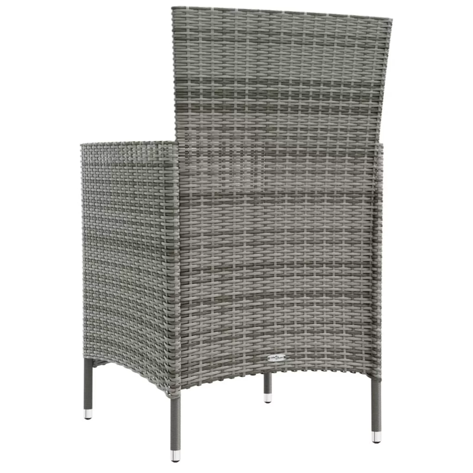 Aibecy Patio Chairs with Cushions 4 pcs Poly Rattan Gray