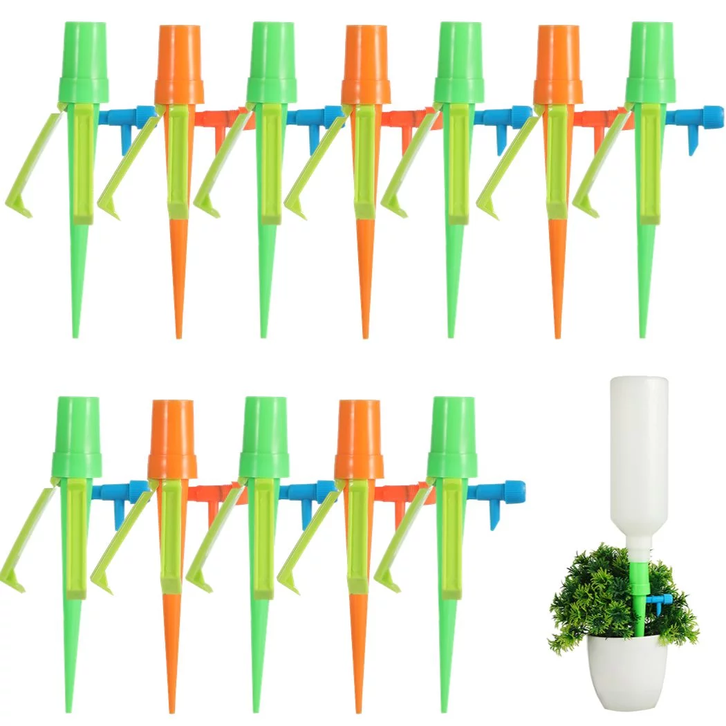 Self Watering Set, 12PCS Plant Watering Spikes, Upgraded Plant Watering System with Slow Release Control Valve, Automatic Irrigation Dripper Stakes for Outdoor & Indoor Vacation Plant Watering