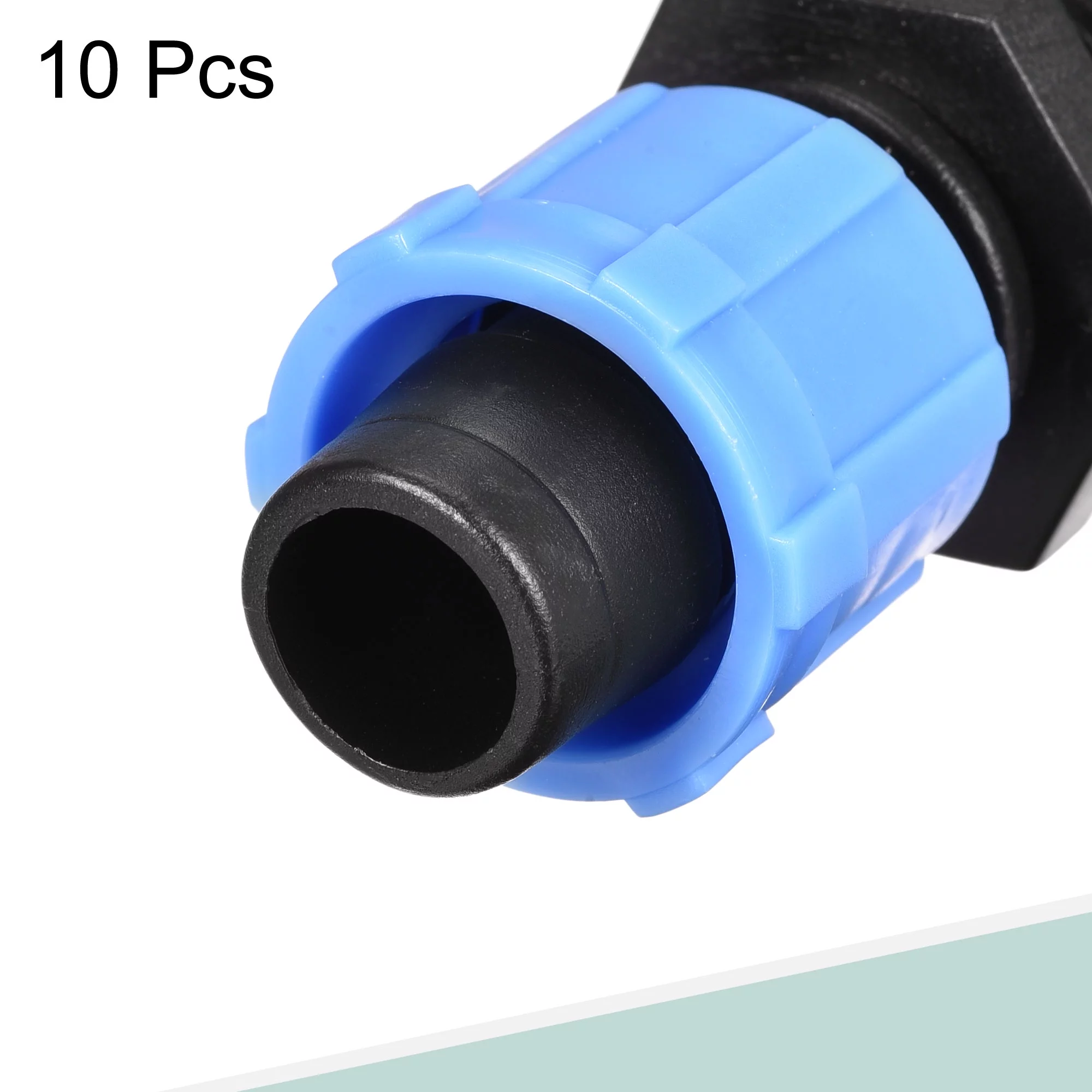 Uxcell Drip Irrigation Coupling G1/2 Male 16mm Barbed Locking Fitting Blue 10 Pack