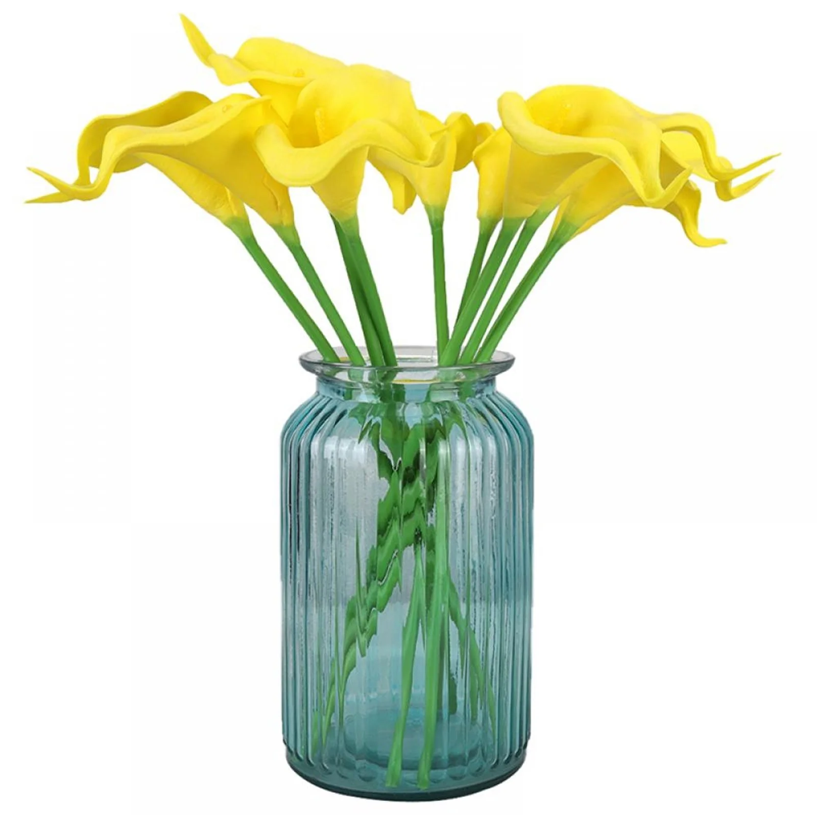 Yeetfub Fake Plants for Outdoors Indoor 20pcs PU Calla Lily Simulation Flower Wedding Decoration Artificial Feel Bridal Bouquet Flowers for Wedding Home Faux Flowers Bulk Gift for Mothers Day