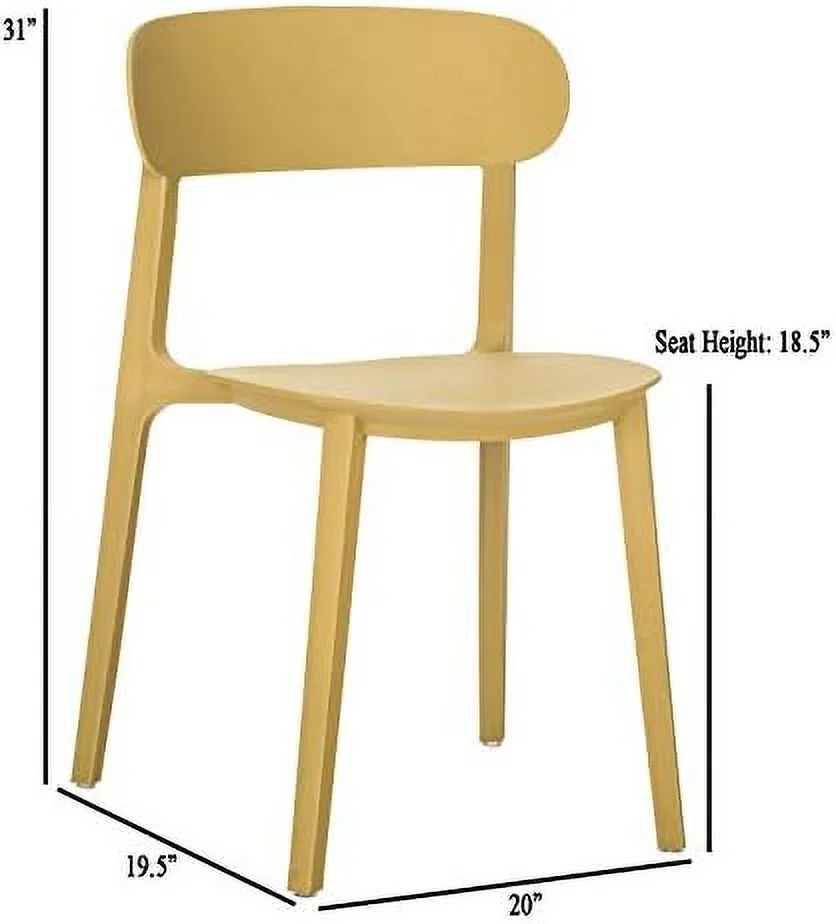 NLTBONNIE 4 x Campus Series Side Chairs  Mid-Century Modern Dining Chair  Stackable Chair  Great for Indoor and Outdoor (Dark Grey)