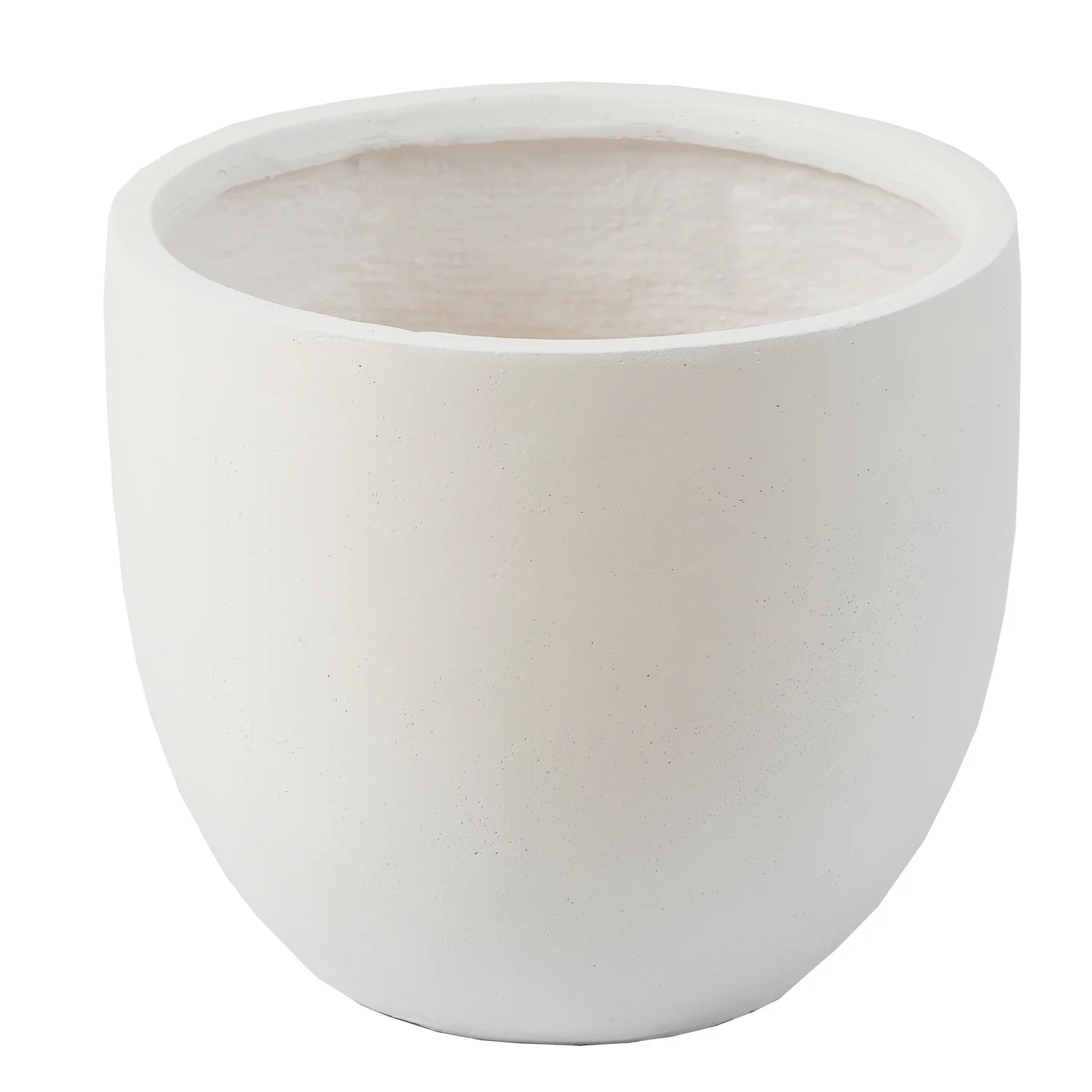 LuxenHome White MgO Round 17.2in. H Outdoor Planter