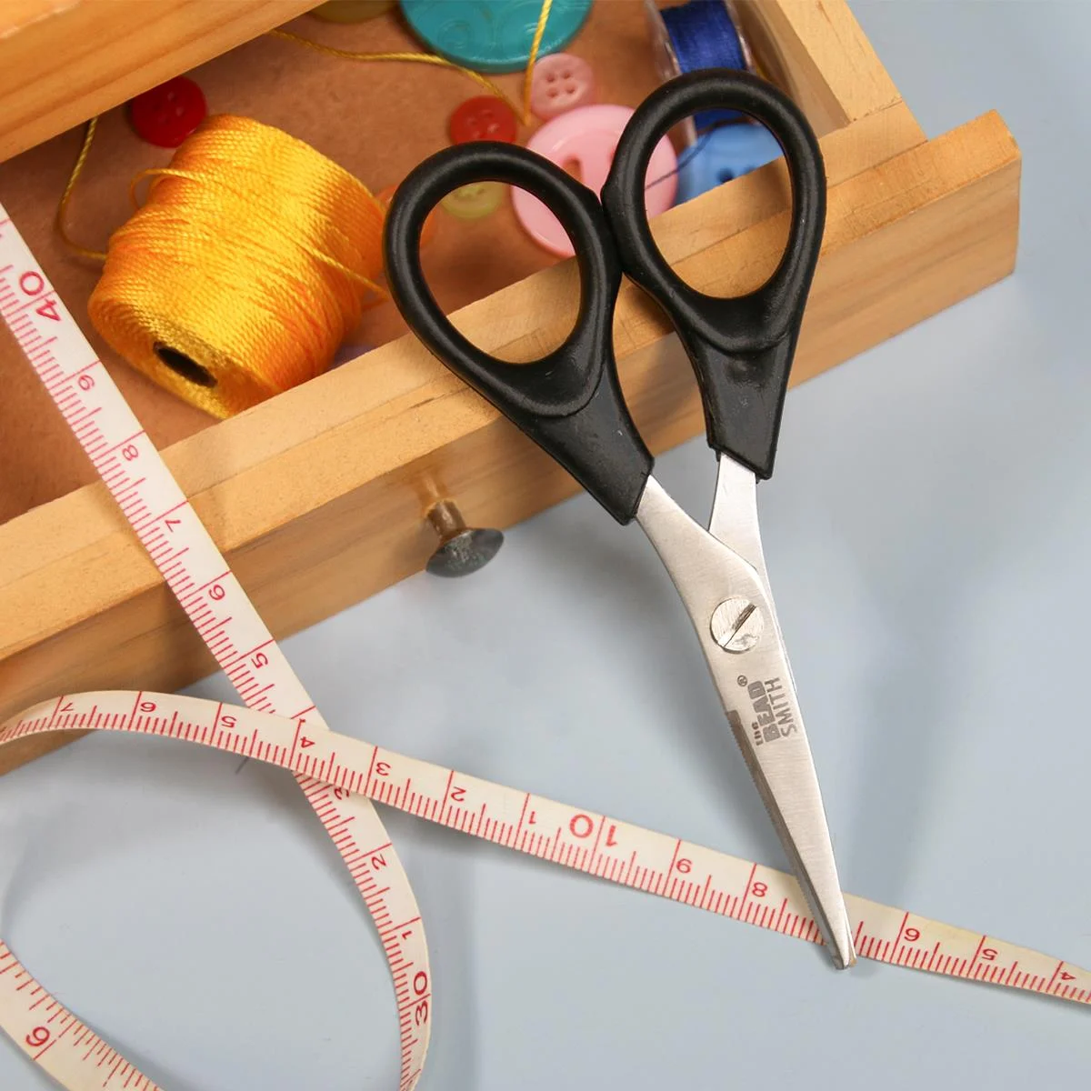 The Beadsmith Multipurpose Scissors – Basic Elements – 4.5” Long – Stainless Steel Blades with Serrated Edge – Comfortable Grip Handles – For Beading, Embroidery, Sewing, Cards, Arts & DIY Crafting