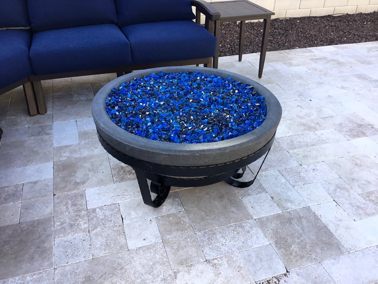 Element Fire Glass Large Royal Blue Fire Glass Rocks 10 lbs