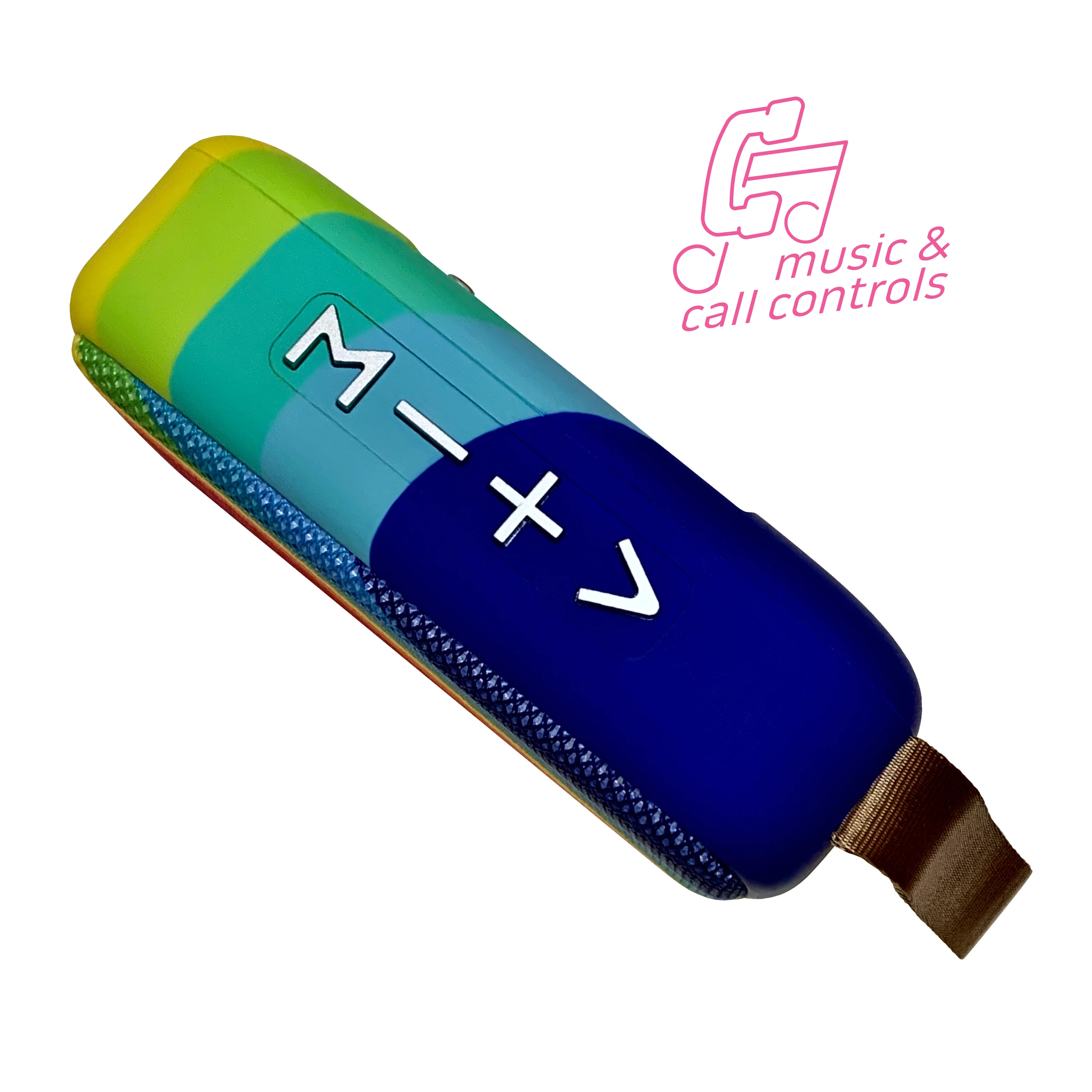 COOLPODS Bluetooth 5.0 Wireless Speaker - Music & Call Controls, Microphone - USB, TF, 3.5mm AUX Input - True Wireless Dual Speaker Stereo, 3.5 Hour Battery, Built-in Carry Loop - Rainbow