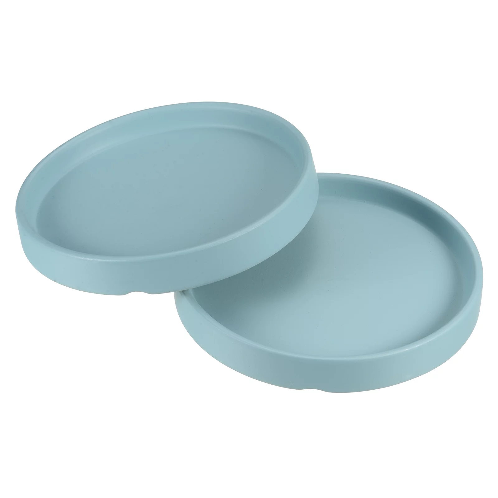 Plant Pot Saucers 4.5 Inch, 2 Pack Ceramic Round Flower Drip Tray for Indoor Outdoor, Turquoise