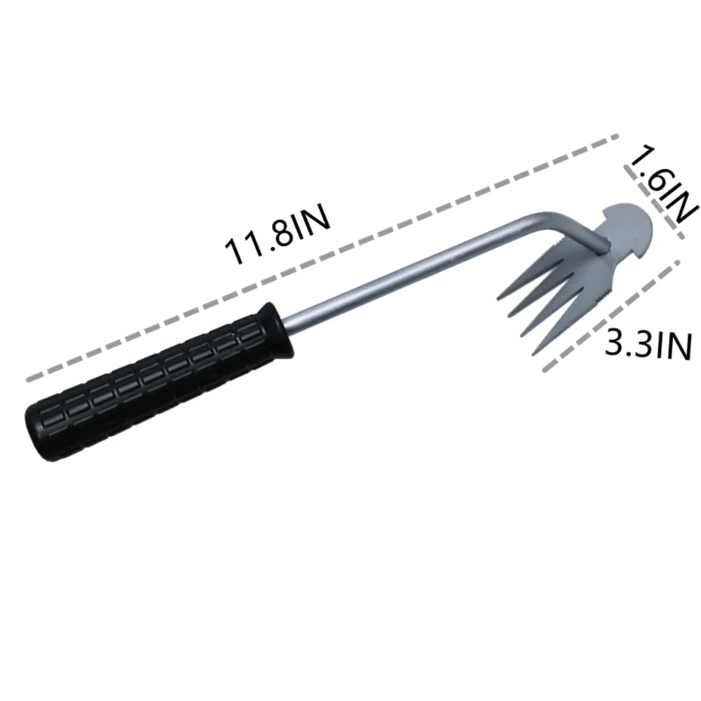 Garden Weeding Tool, New Weeding Tool with Root for Home Garden Shovel, Backyard Loosening Farm Planting Weeding (15.7inch Black)