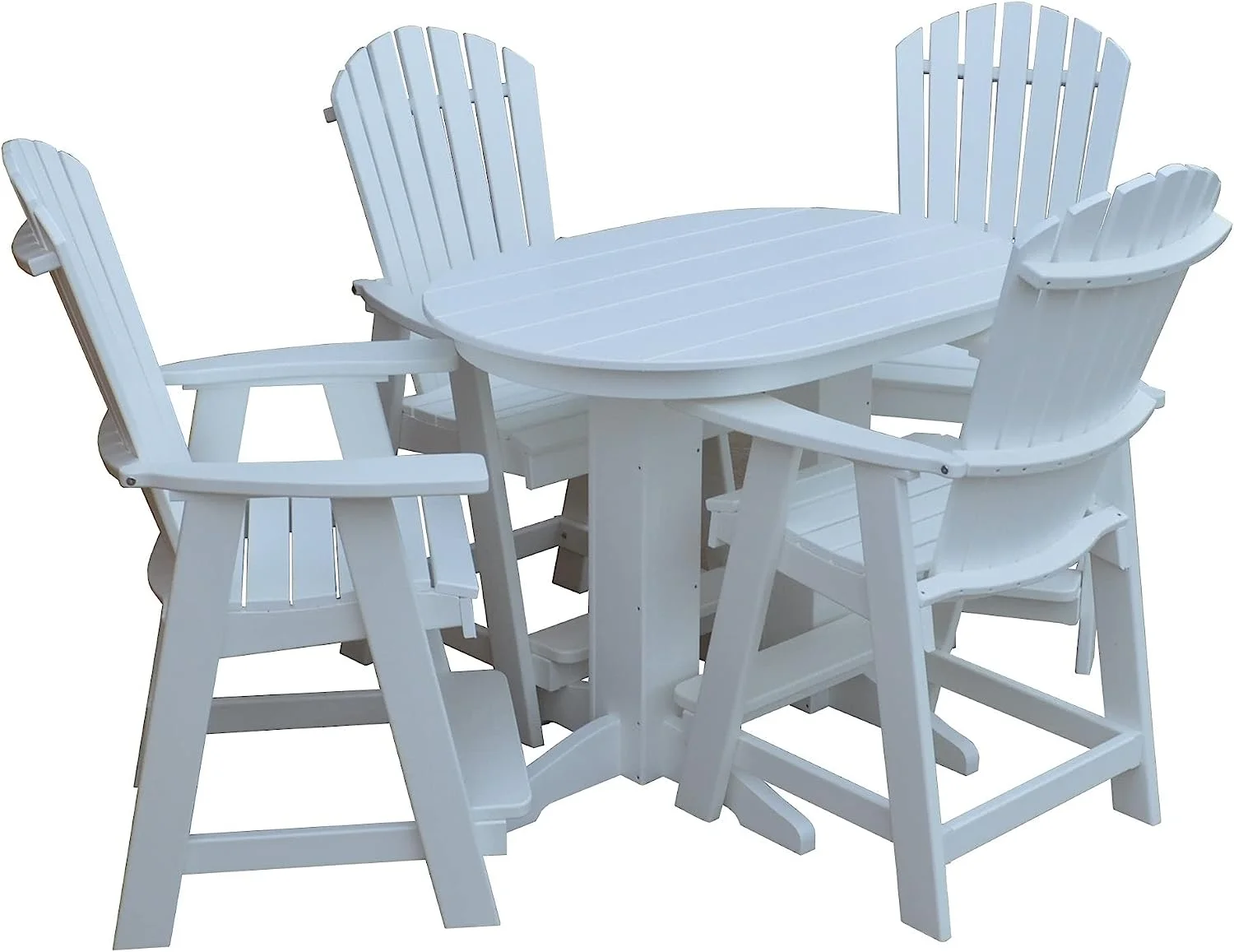 Oval Lime Green Poly 5-Piece Counter Height Table and Chair Set