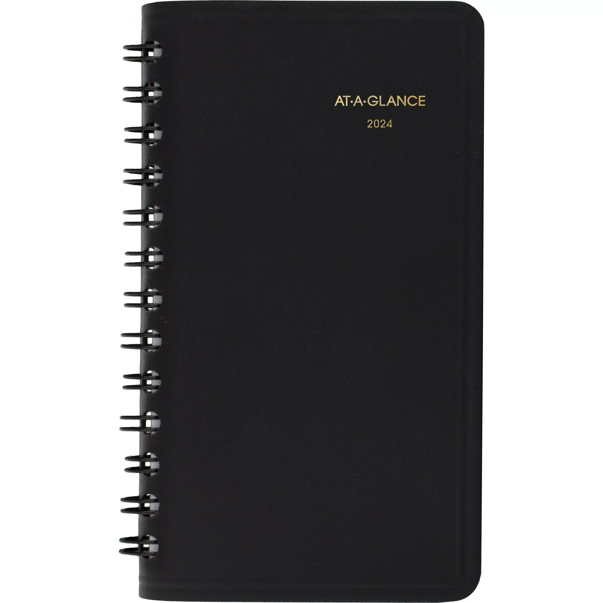 AT-A-GLANCE 2024 Weekly Planner Black Pocket 2 12 x 4 12 - Weekly Planners