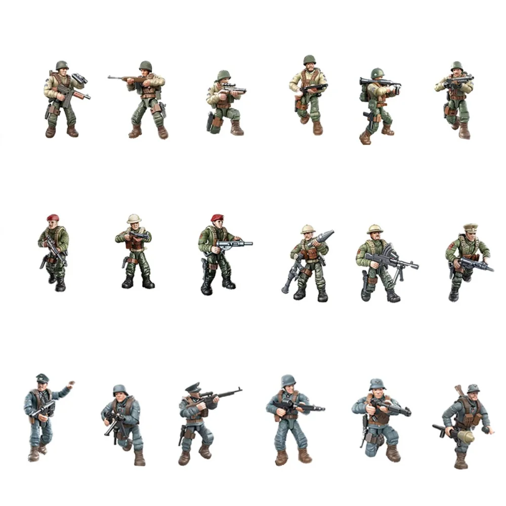 6pcs/1set Armed Military Figures Building Blocks Playset with Weapons, Removable Armed Battle Figure Set Building Toys