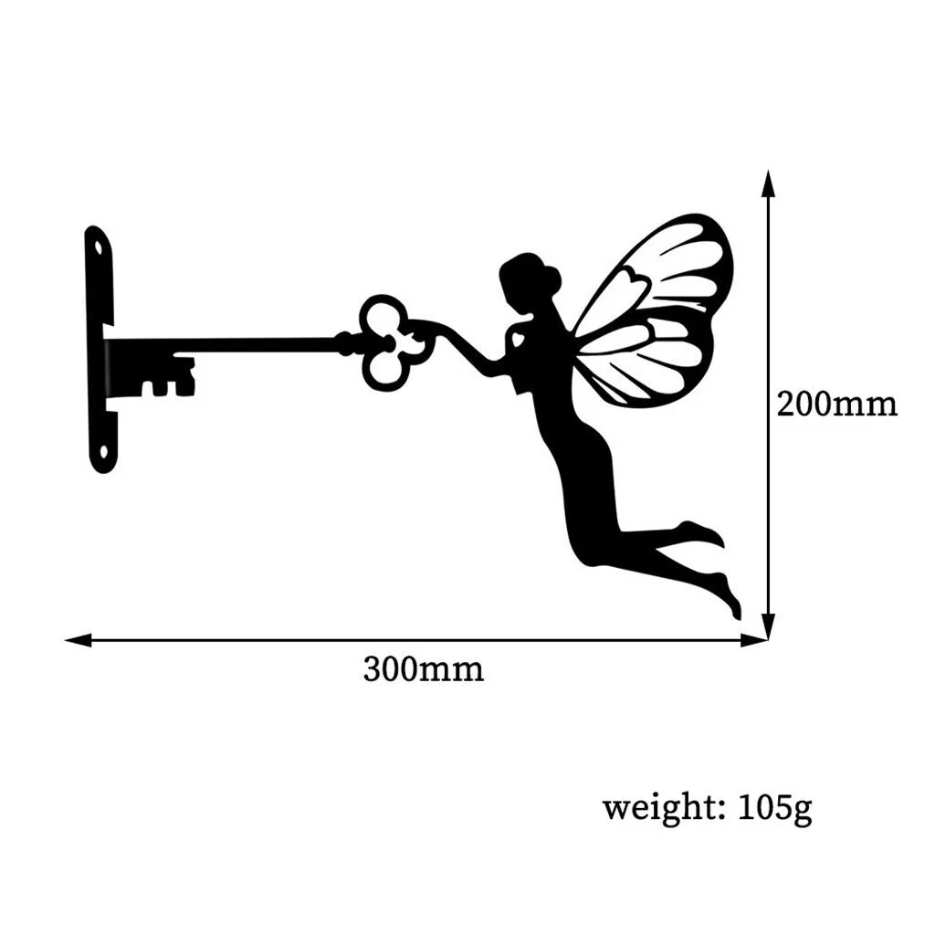 WEISIPU Fairy Silhouette Statue Metal Fairy Branch Decoration Steel Hanging Plant Bracket Hanger Branch Tree Metal Art for Indoor Outdoor Home Yard Patio Lawn