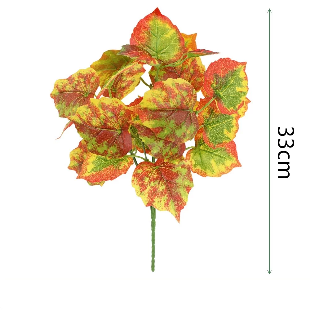 4Pack Artificial Begonia Leaf, Fake Fall Maple Leaves Bundles Shrubs Ivy Leaf Arrangements Home Kitchen Office DIY Hotel Table Decoration
