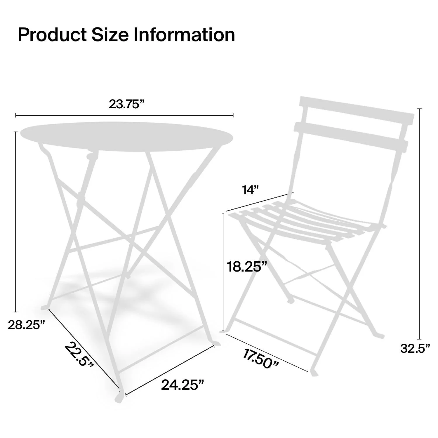 Myron 3 Piece Bistro Style Furniture Set – 2 Eye Catchy Chair With a Round Tea Table - White