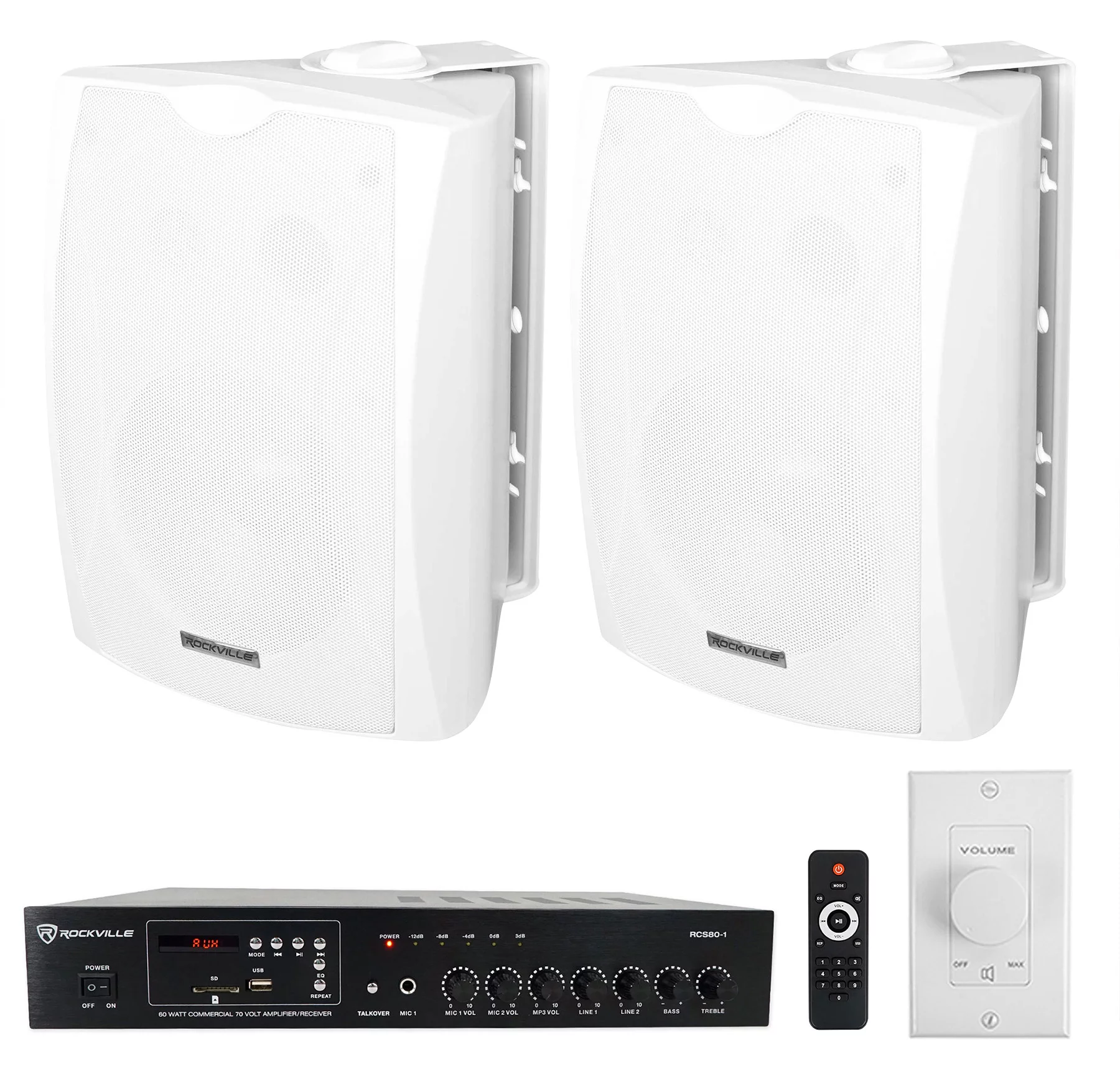 Rockville Commercial Restaurant Amp+2) White 5.25