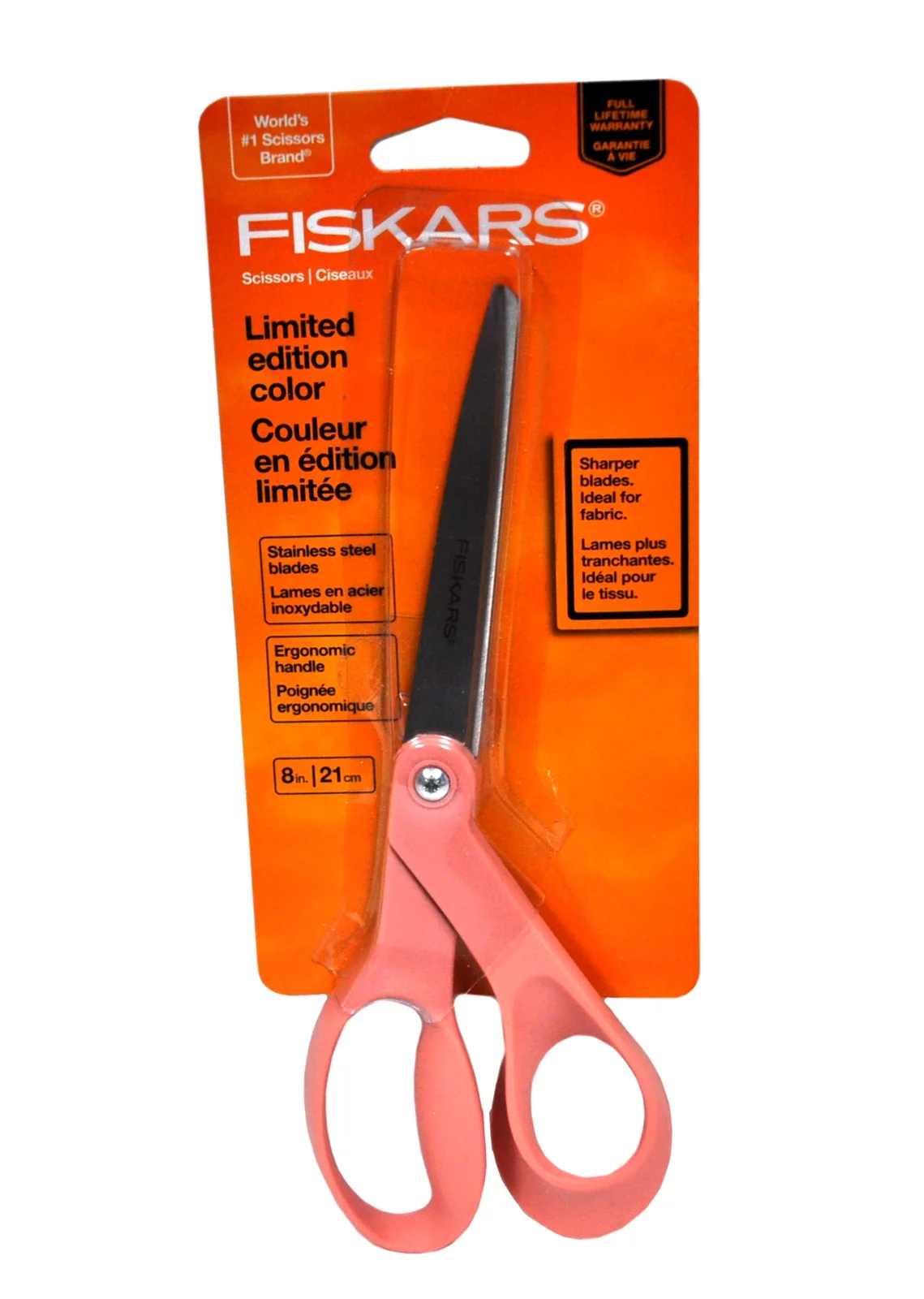 Fiskars Premier 8 Inch Coral Blush Fashion Scissors