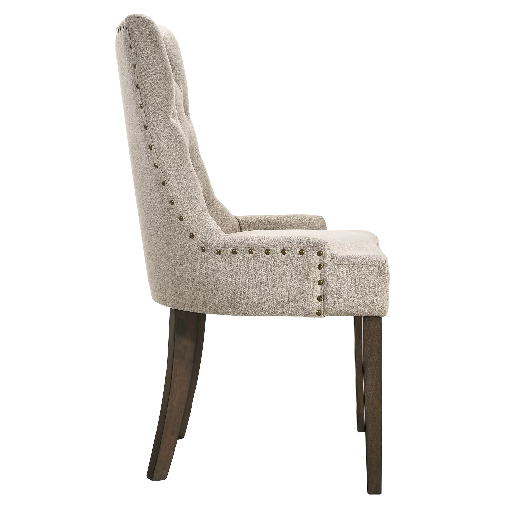 Camila Tufted Back Parson Chairs (Set of 2) Beige/Salvaged Oak