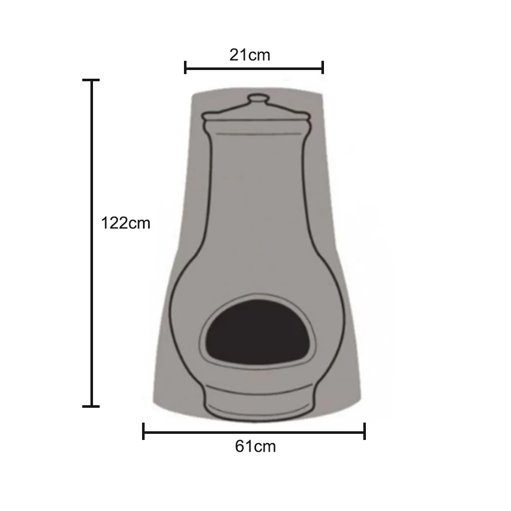 TJFU Grey Chiminea Cover Outdoor Patio Waterproof Dustproof Sunscreen Protective Chimney Fire Pit Heater Cover Stove Cover Fit For 41 and 46