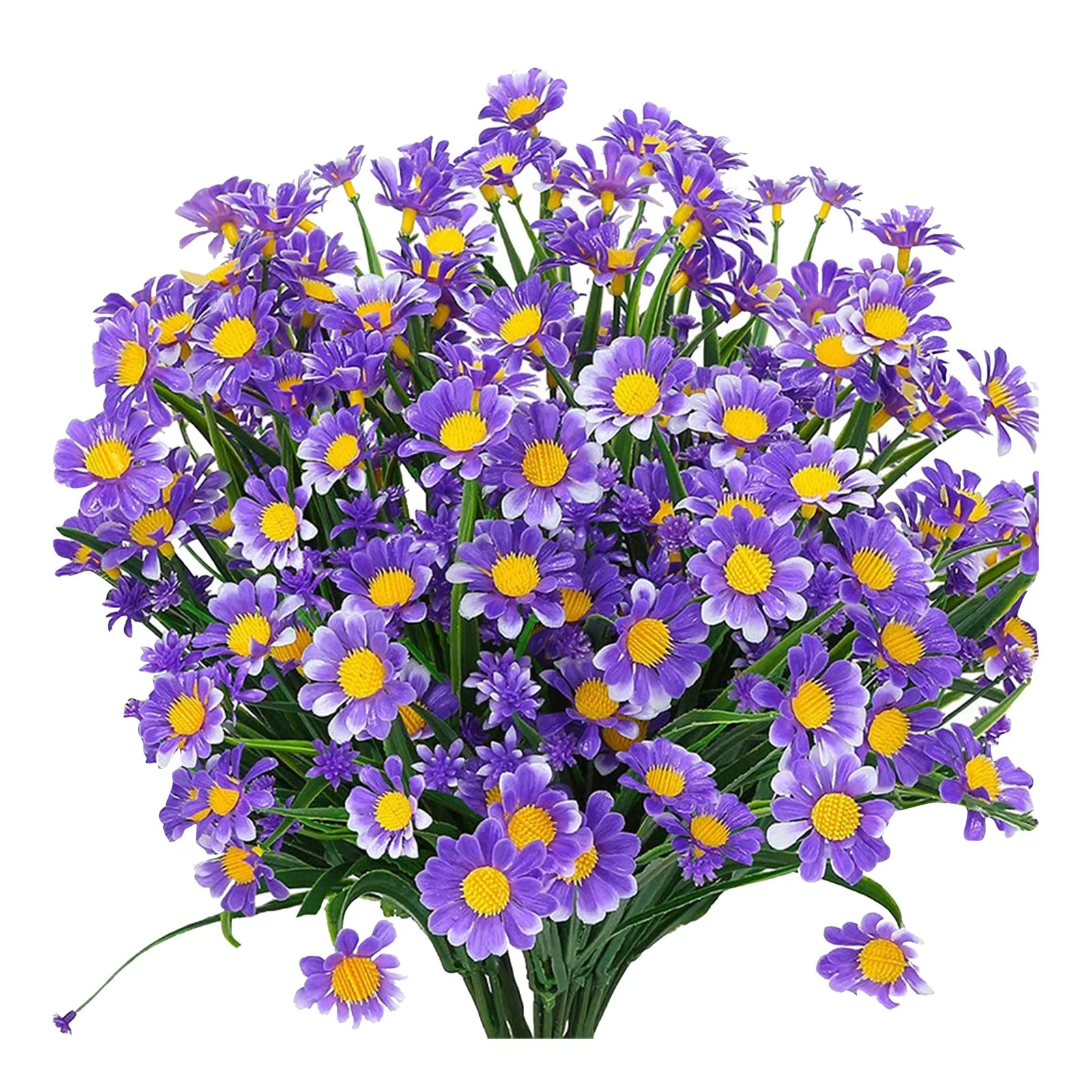 Yeetfub Artificial Flowers Silk Flowers 2 Pc Daisies Non Fading Plastic Plants That Decorate The Windows Of Your Home With Outdoor Plastic Flowers for Window Garden Office Patio Planter